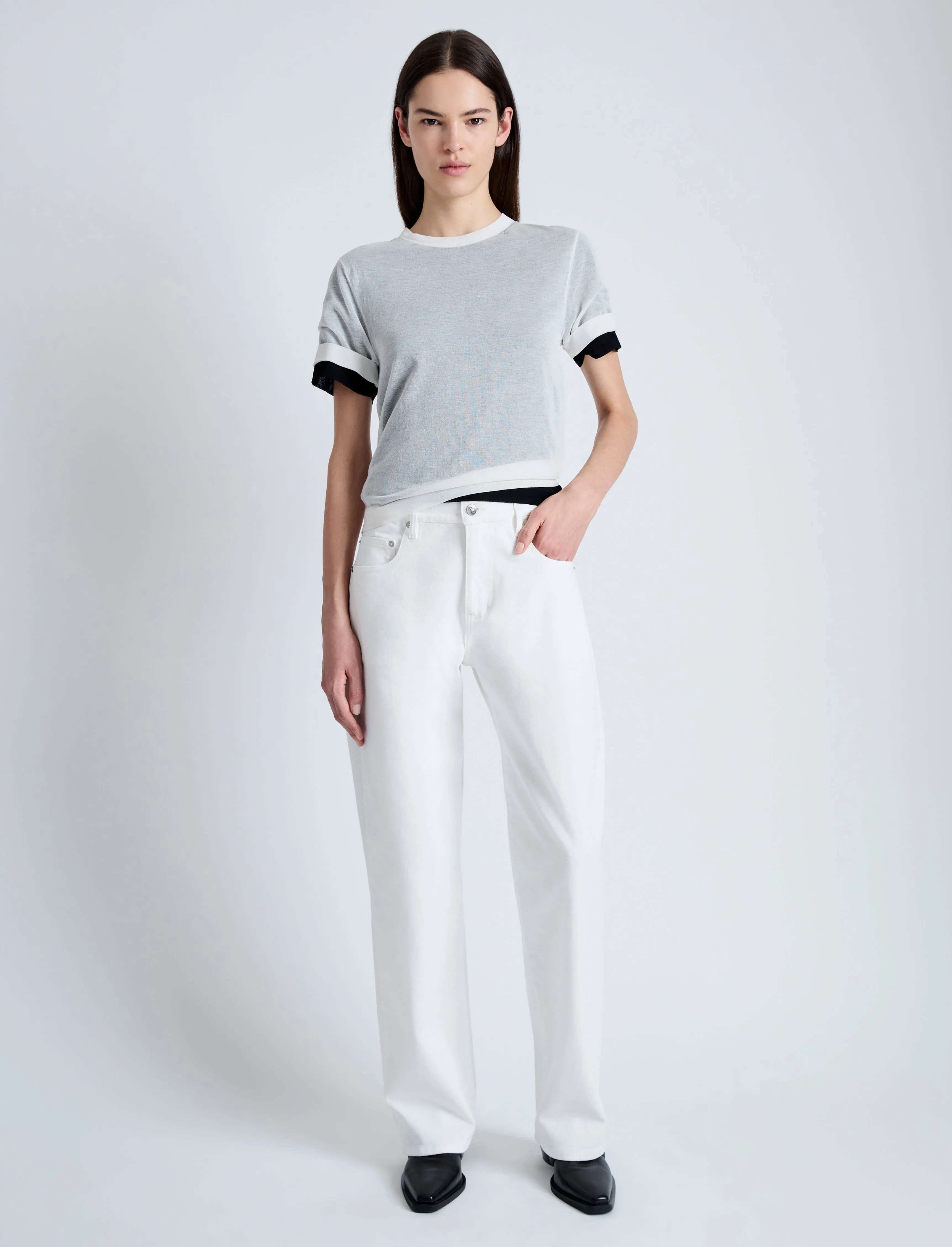 Powell Layered Top in Sheer Knit sold by Proenza Schouler product image thumbnail 3