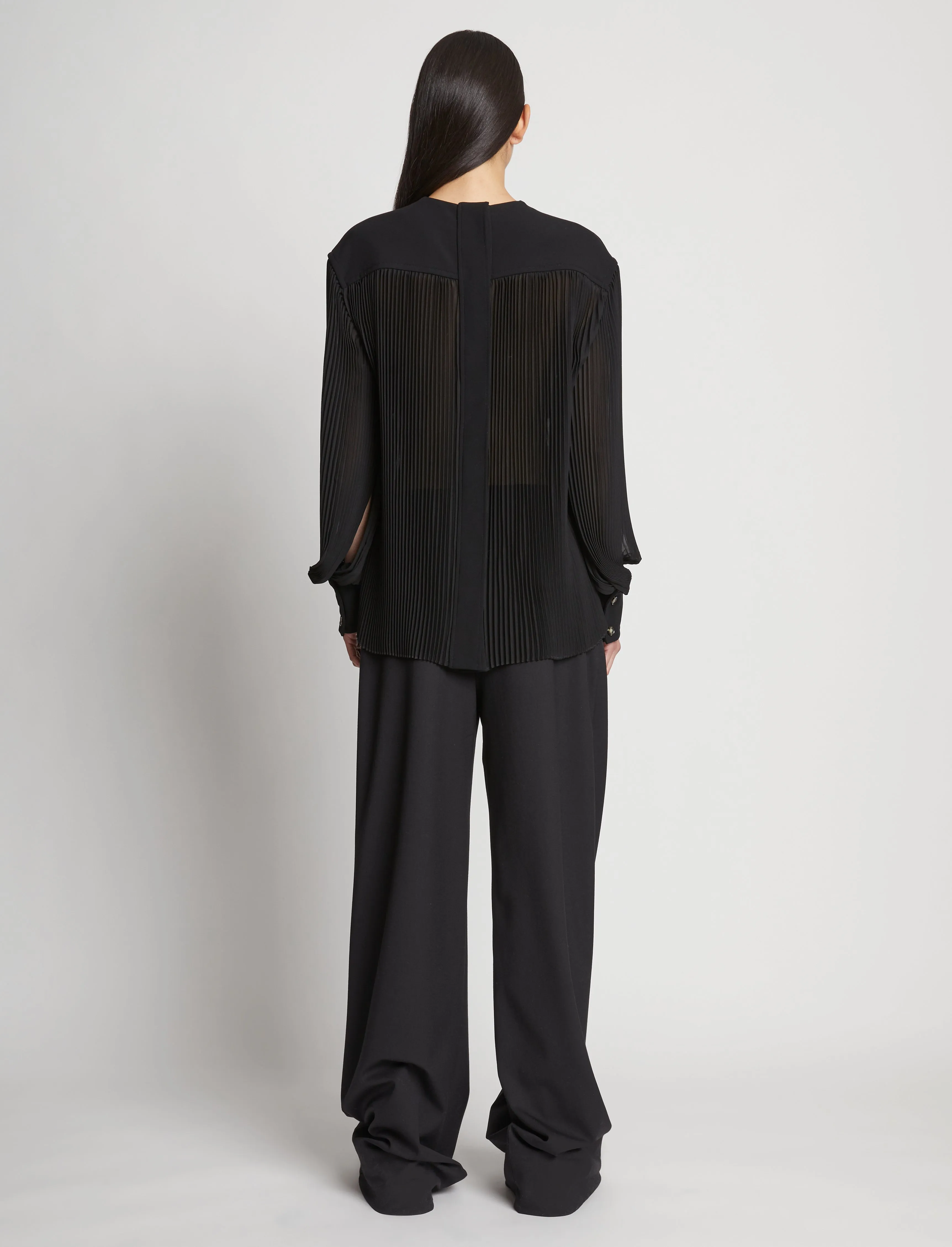 Sheer Pleated Flou Top - BLACK sold by Proenza Schouler product image thumbnail 5