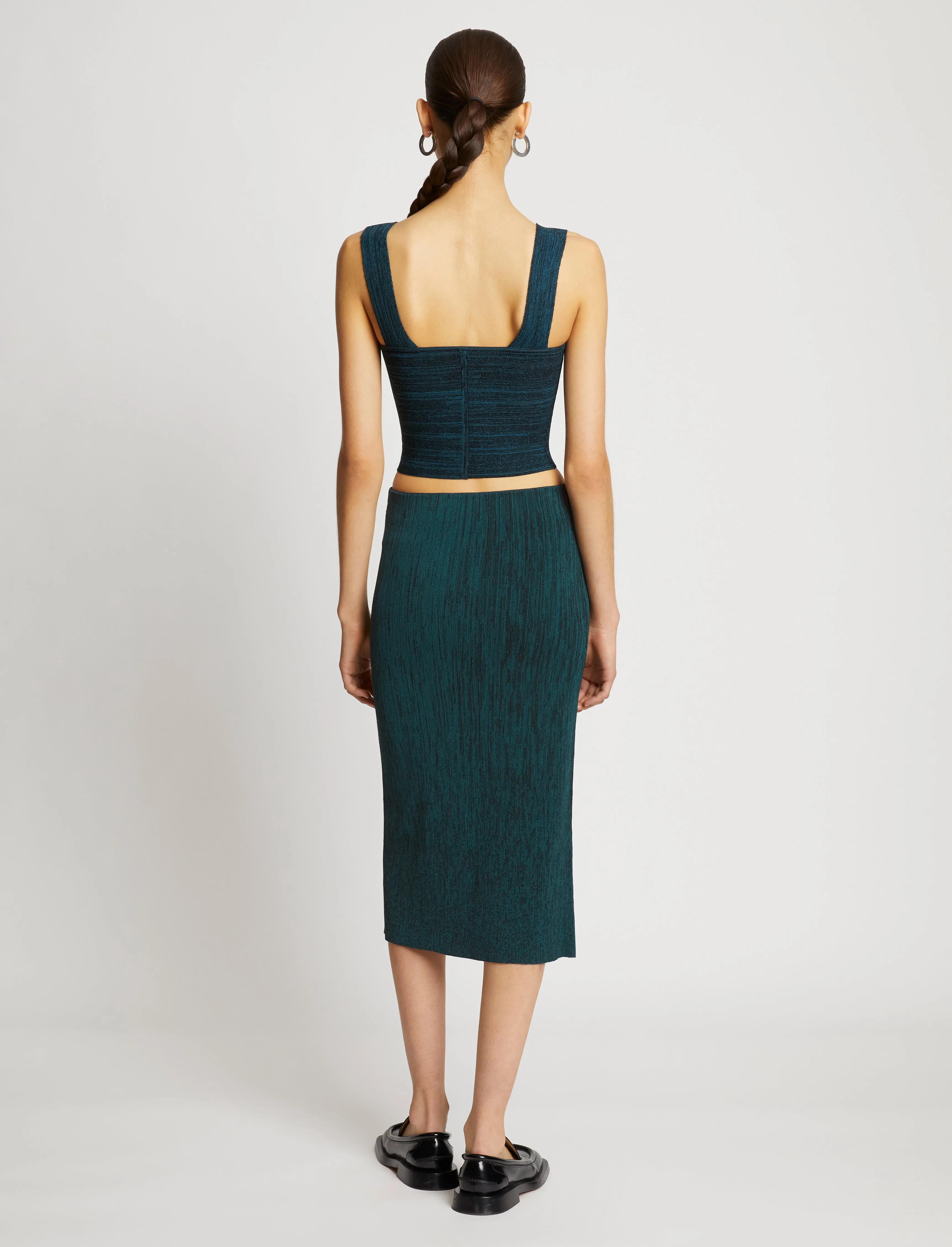 Melange Knit Midi Skirt - BLACK/DUSTY BLUE sold by Proenza Schouler product image thumbnail 3