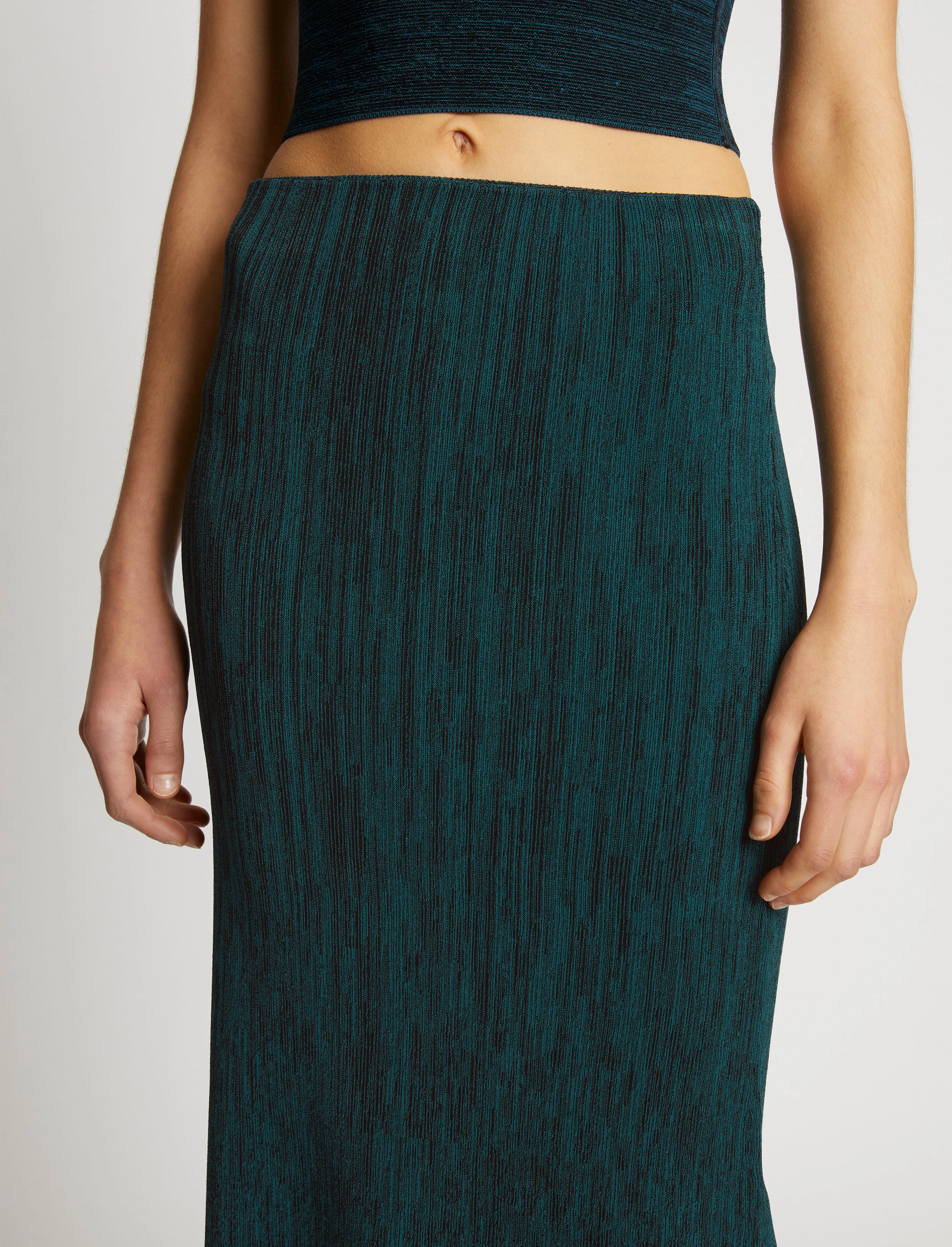 Melange Knit Midi Skirt - BLACK/DUSTY BLUE sold by Proenza Schouler product image thumbnail 4