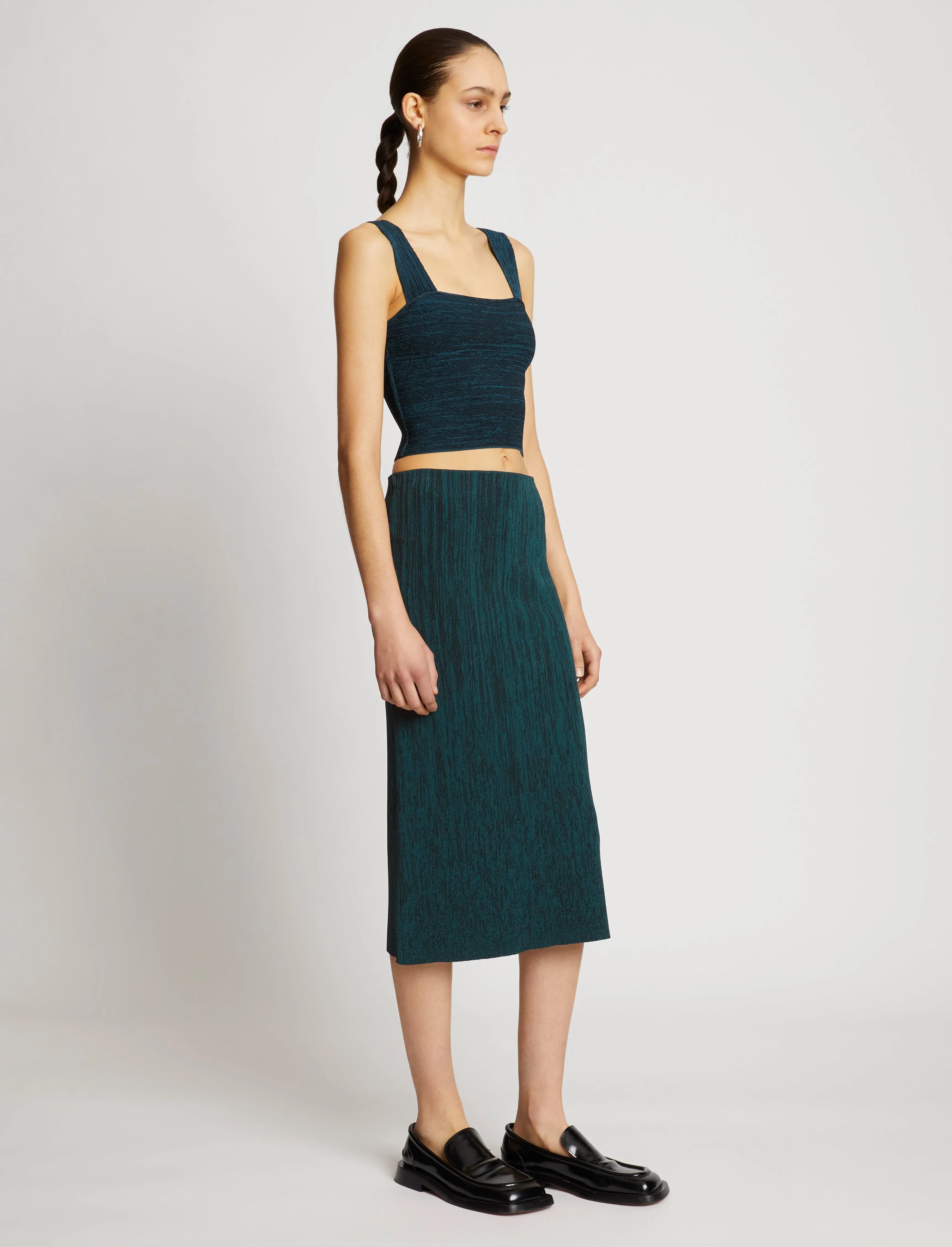 Melange Knit Midi Skirt - BLACK/DUSTY BLUE sold by Proenza Schouler product image thumbnail 2
