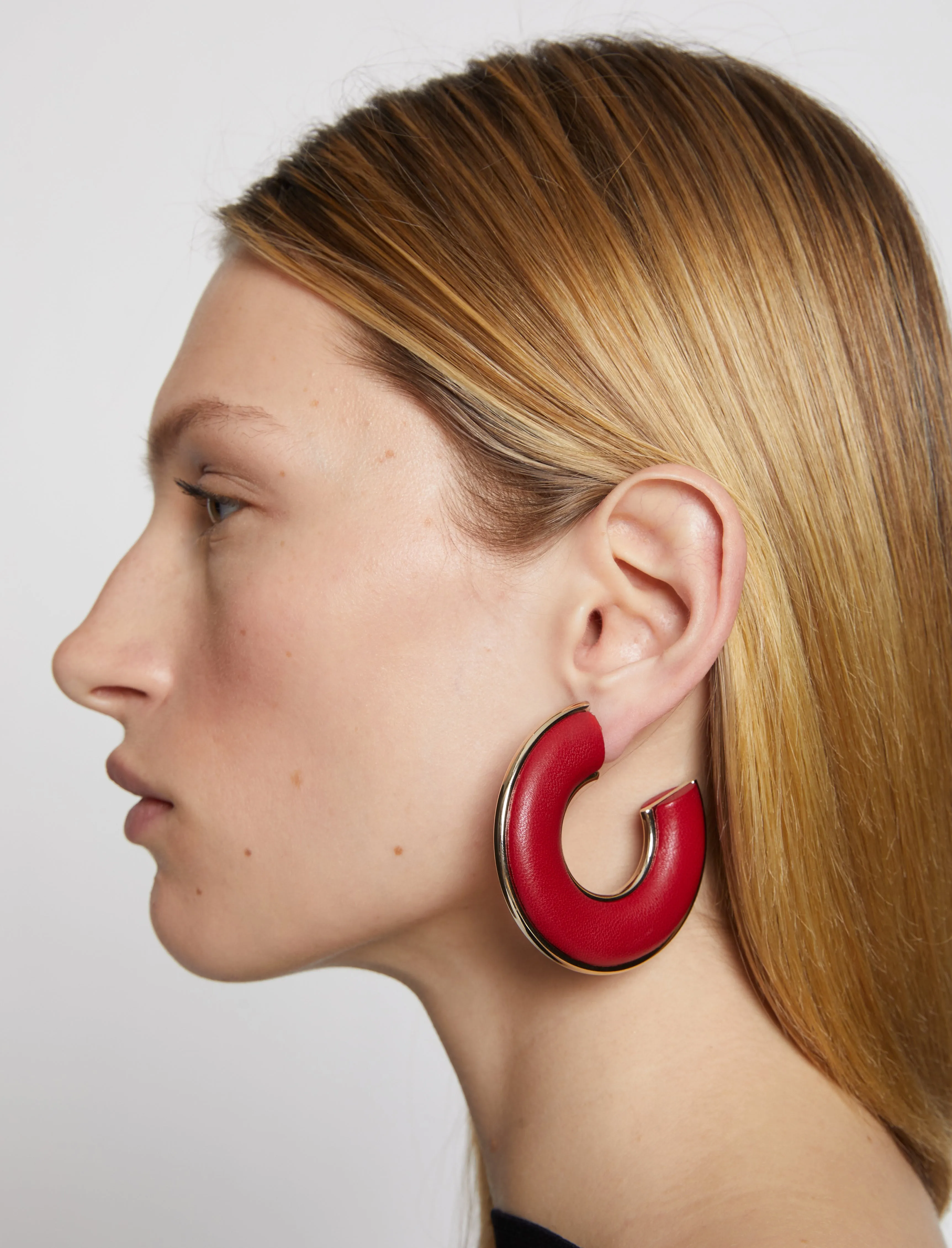 Leather Hoop Earrings sold by Proenza Schouler
