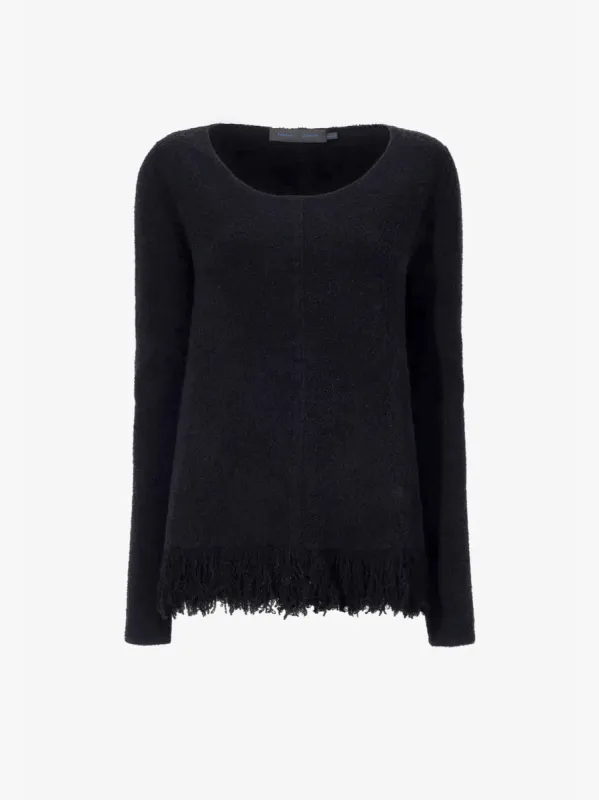 Whitney Sweater in Textured Knits - BLACK made by Proenza Schouler