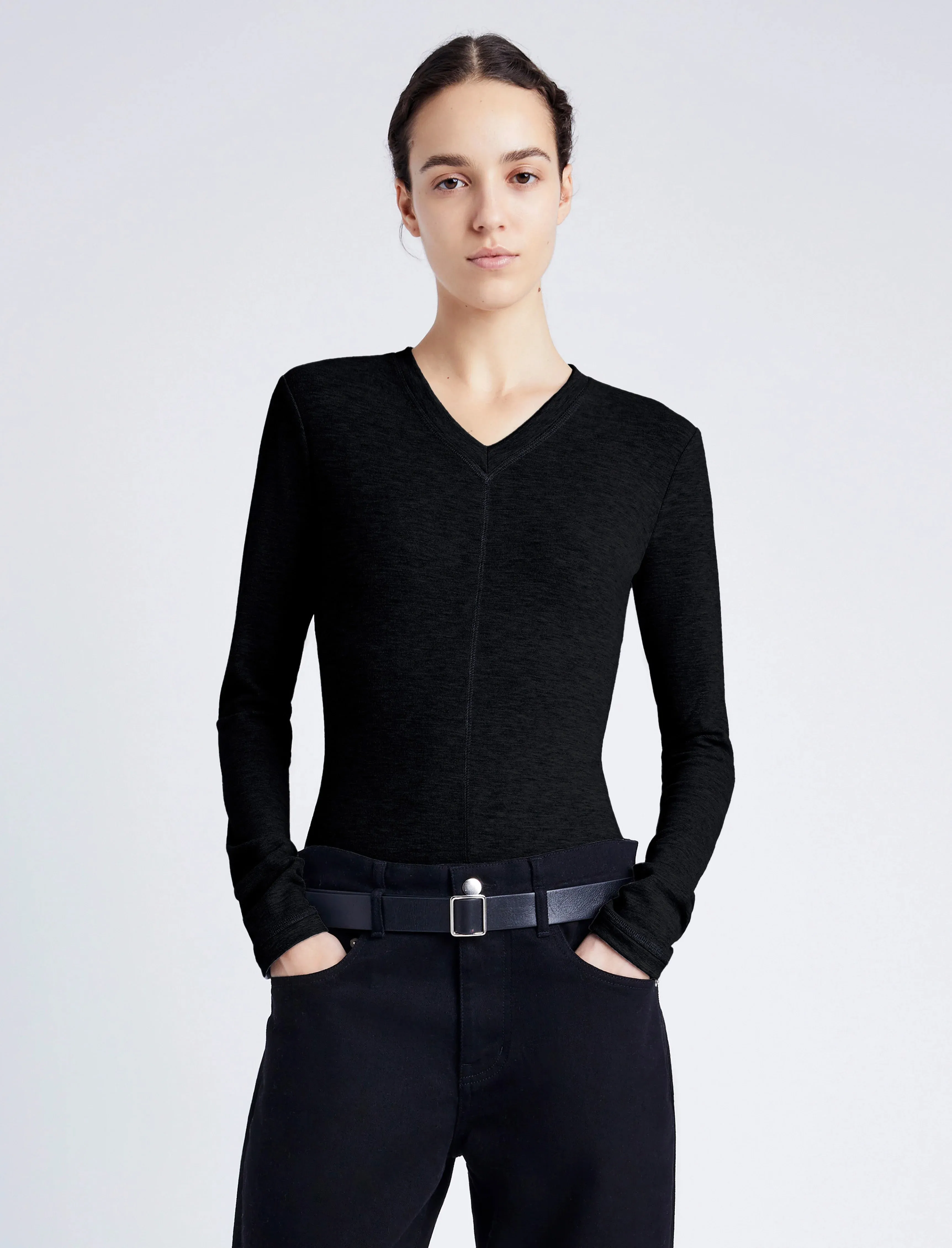 Delaney Bodysuit in Brushed Rib sold by Proenza Schouler product image thumbnail 2