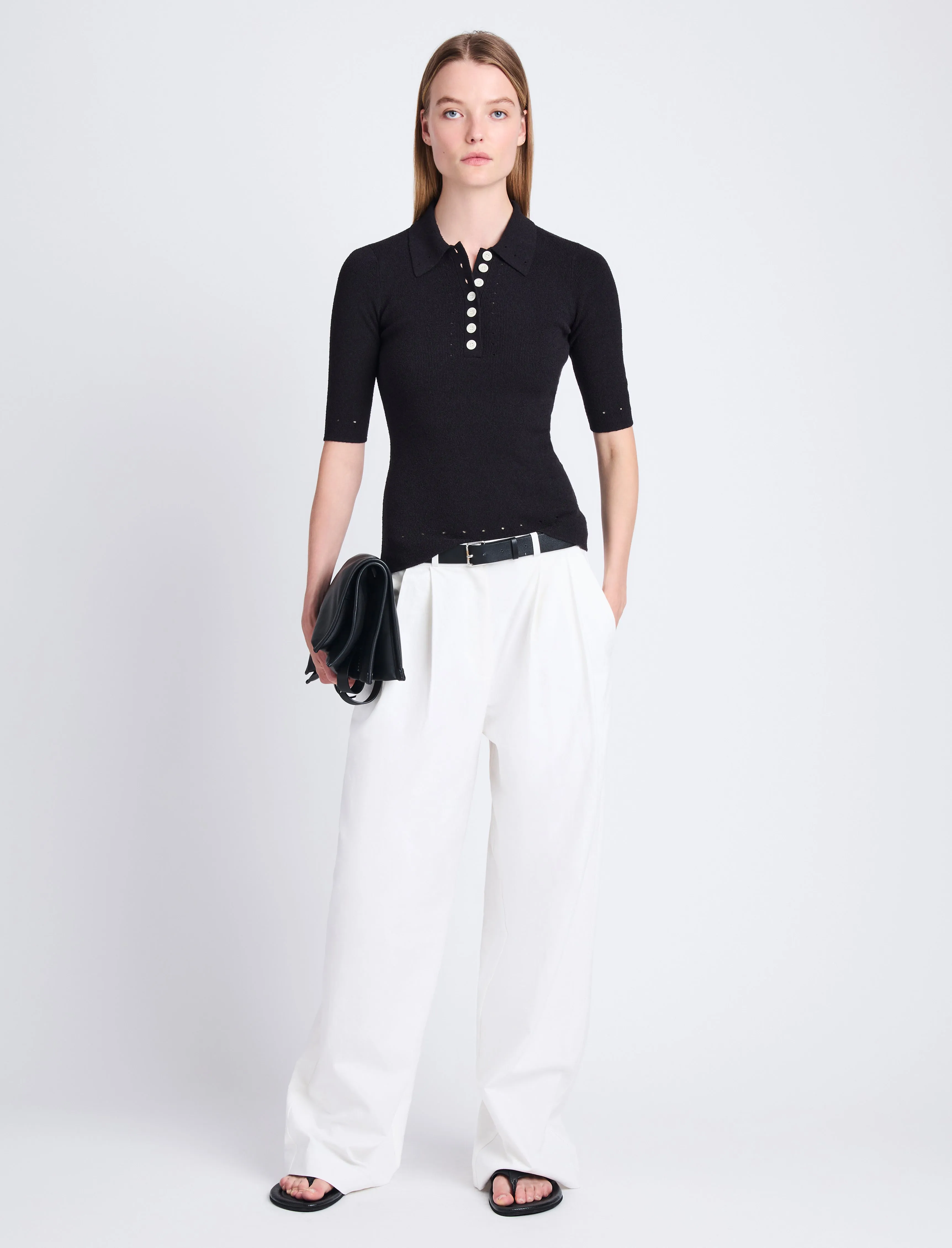 Spencer Knit Polo in Boucle Viscose sold by Proenza Schouler product image thumbnail 3