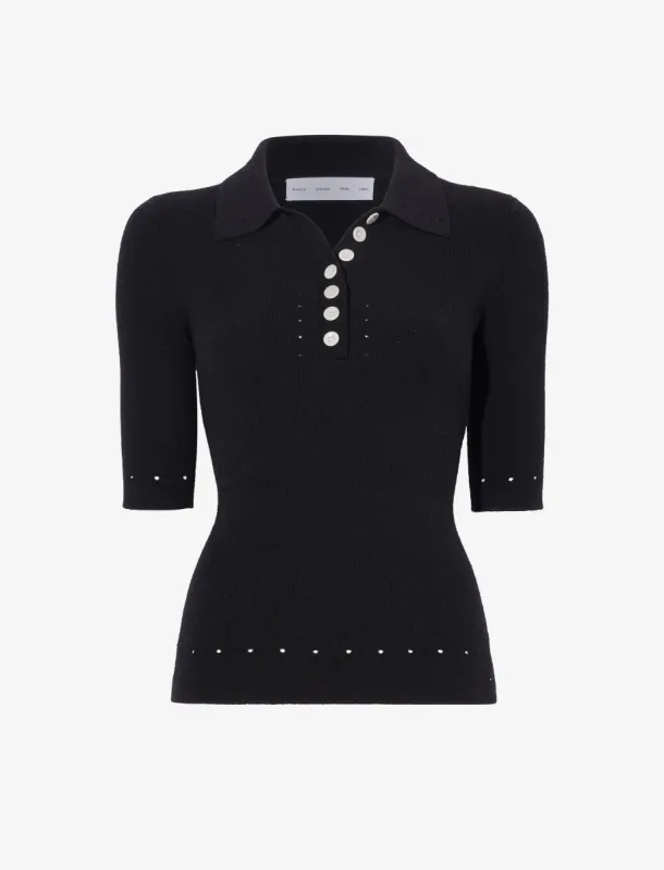 Spencer Knit Polo in Boucle Viscose sold by Proenza Schouler