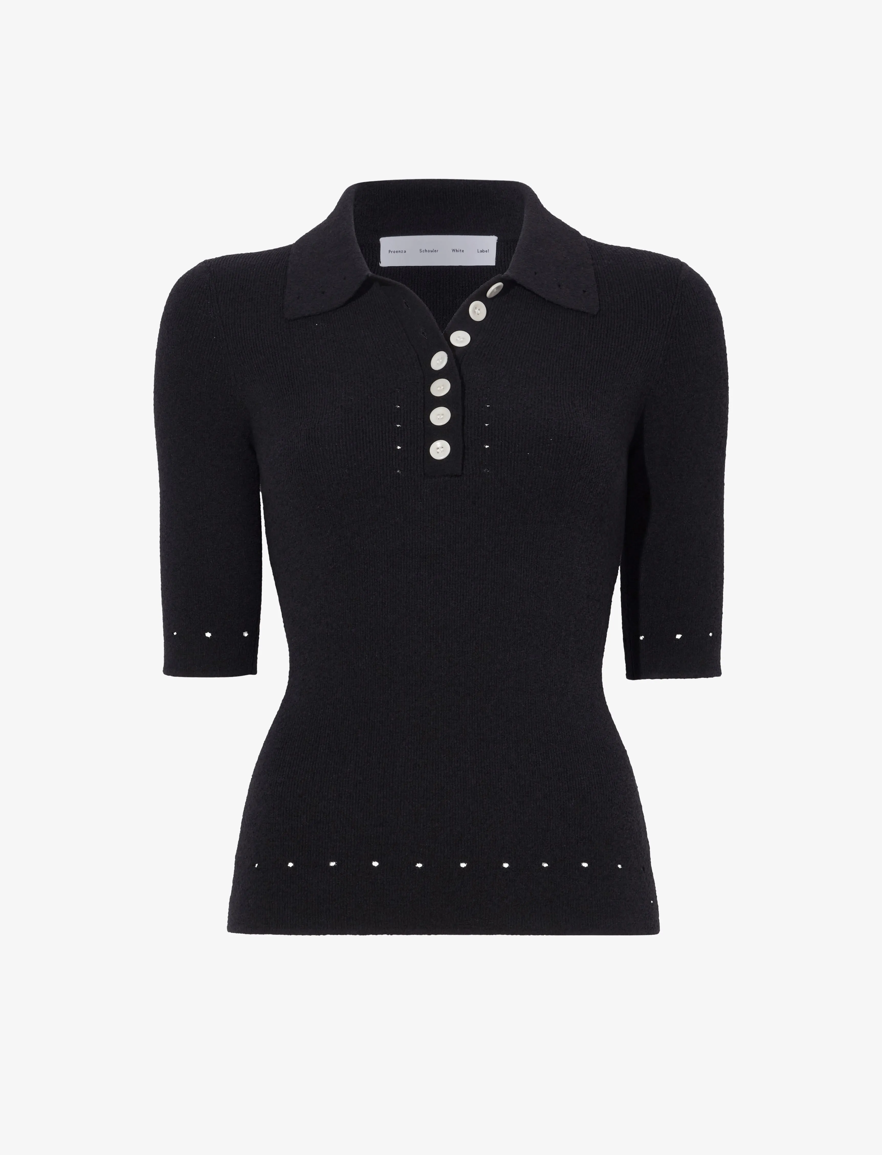 Spencer Knit Polo in Boucle Viscose sold by Proenza Schouler