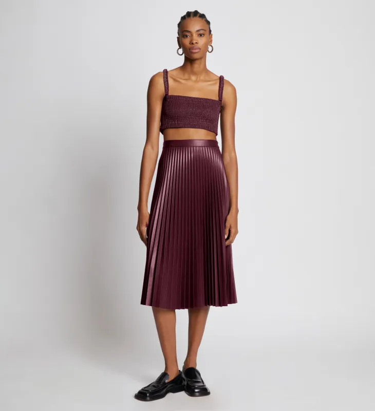 Faux Leather Pleated Skirt | Parallel
