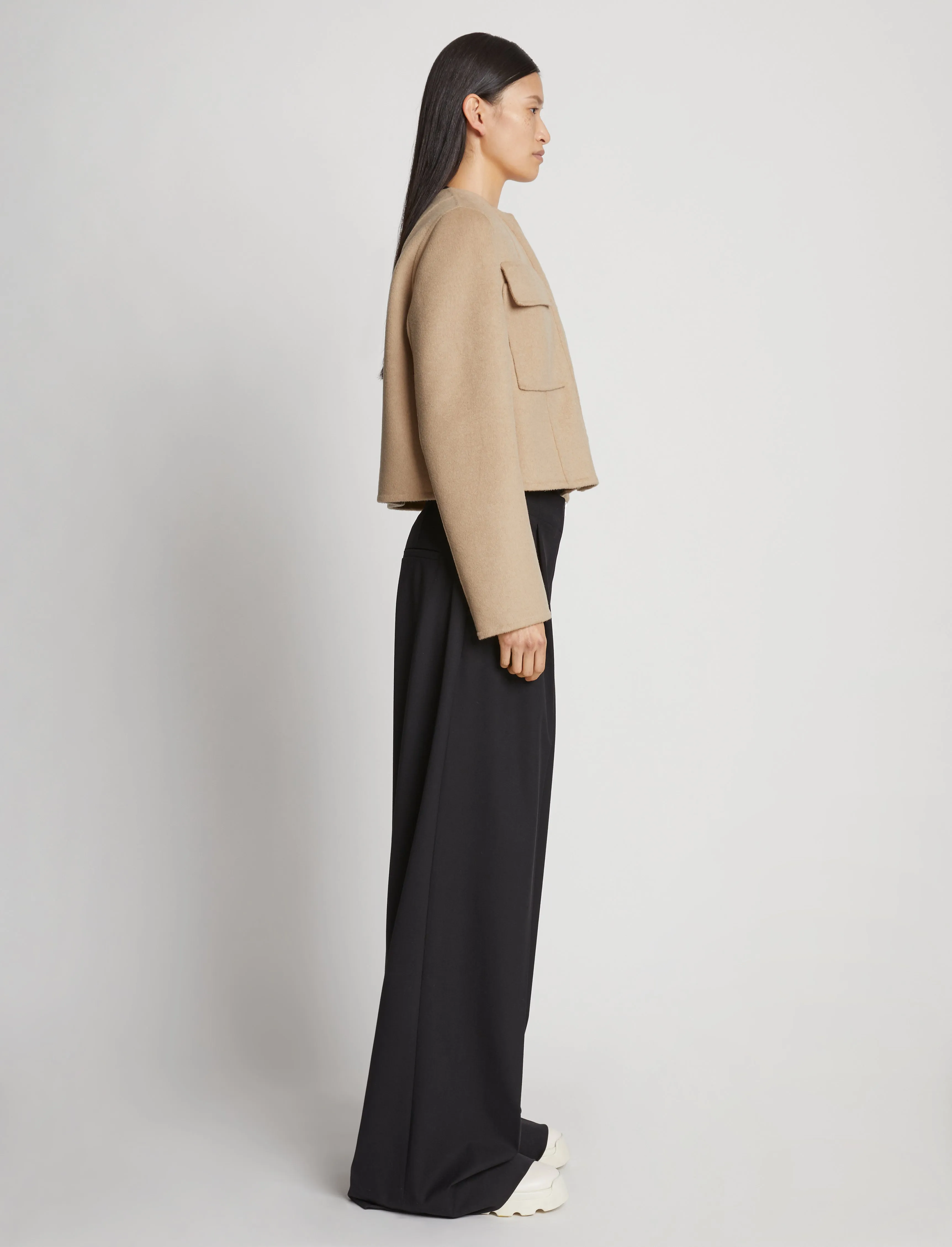 Eco Wool Double Face Crop Jacket - CAMEL MULTI sold by Proenza Schouler product image thumbnail 4