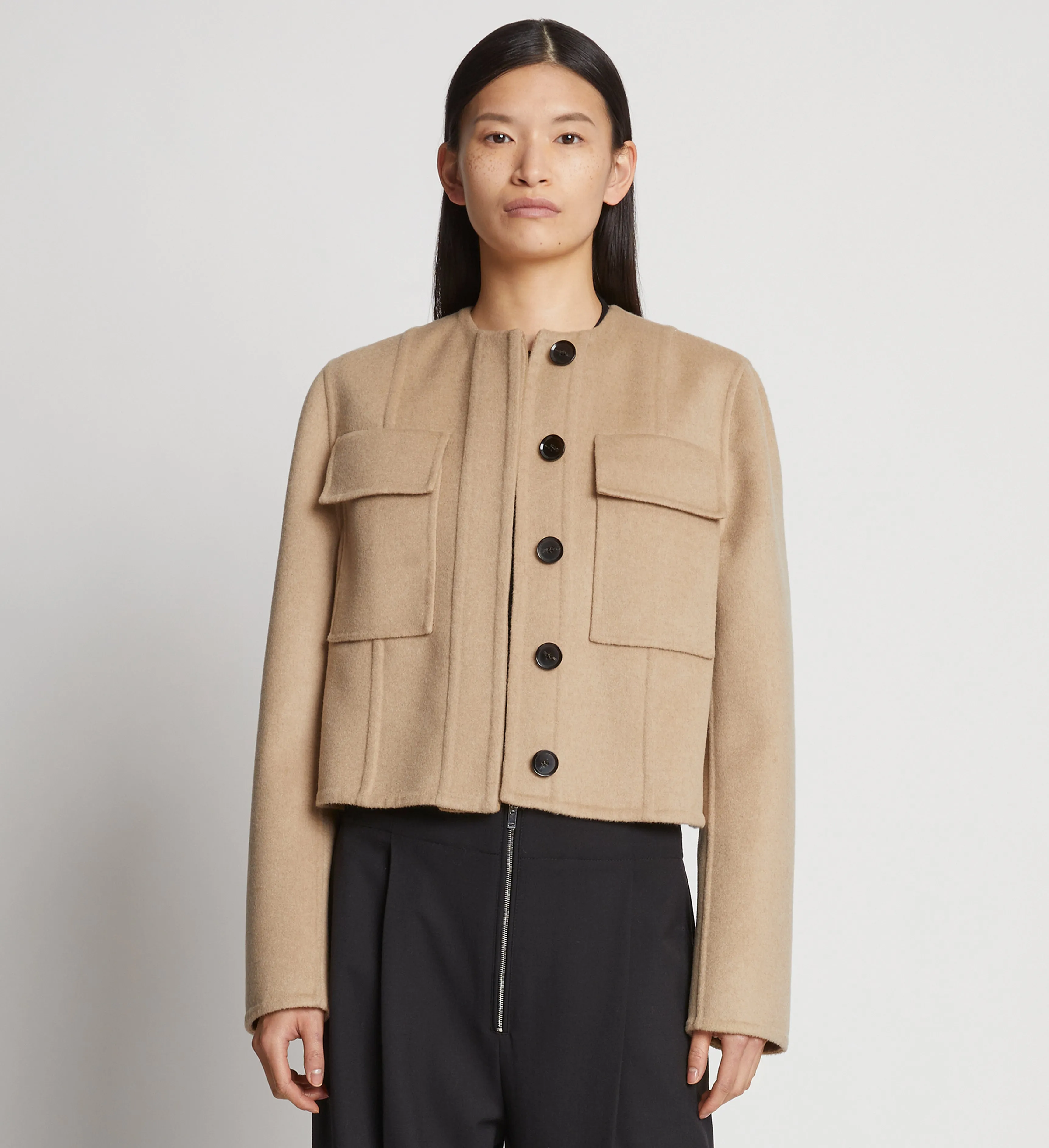 Eco Wool Double Face Crop Jacket - CAMEL MULTI sold by Proenza Schouler product image thumbnail 2