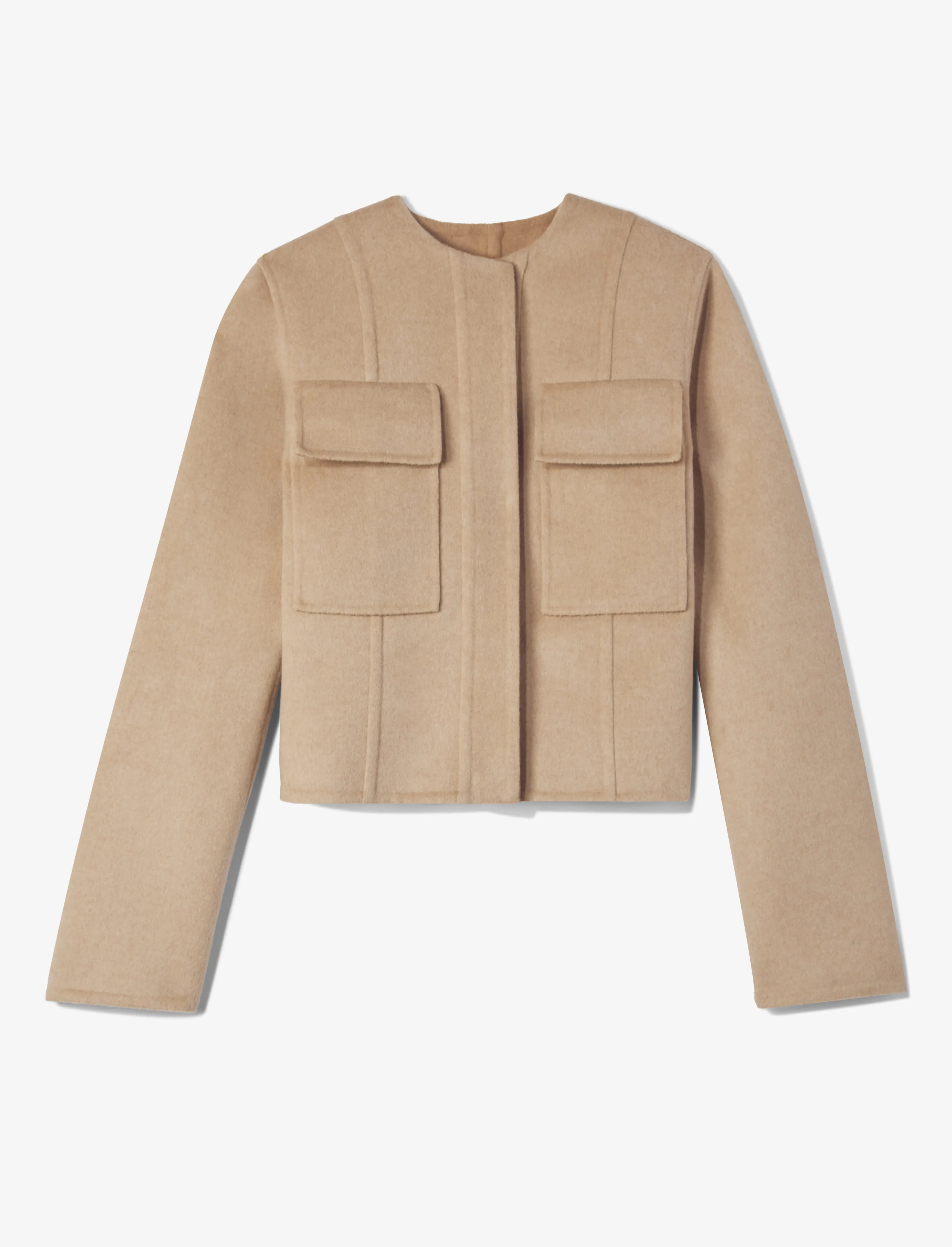 Eco Wool Double Face Crop Jacket - CAMEL MULTI sold by Proenza Schouler