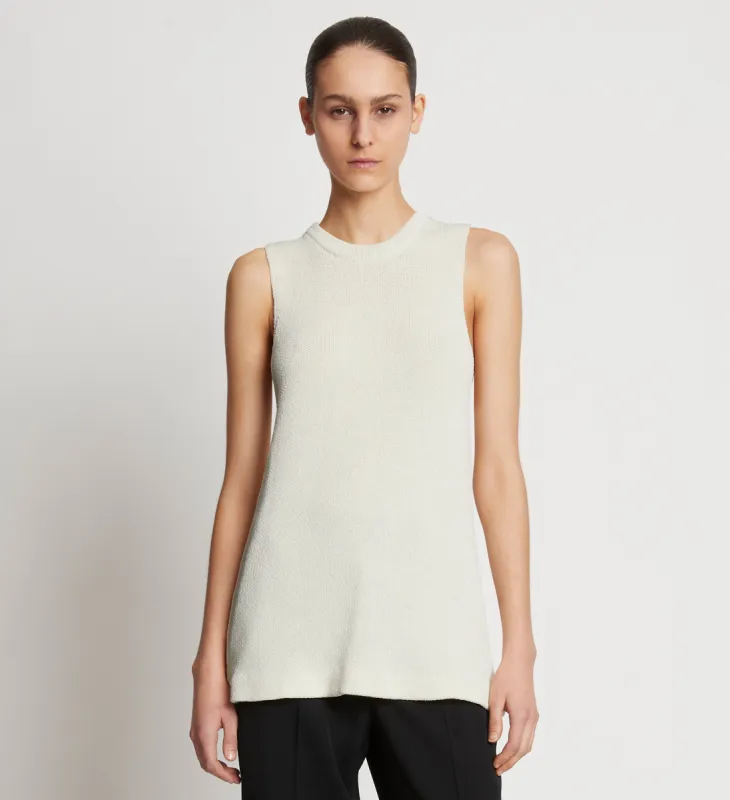 Twist Back Viscose Crepe Knit Tank - OFF WHITE sold by Proenza Schouler