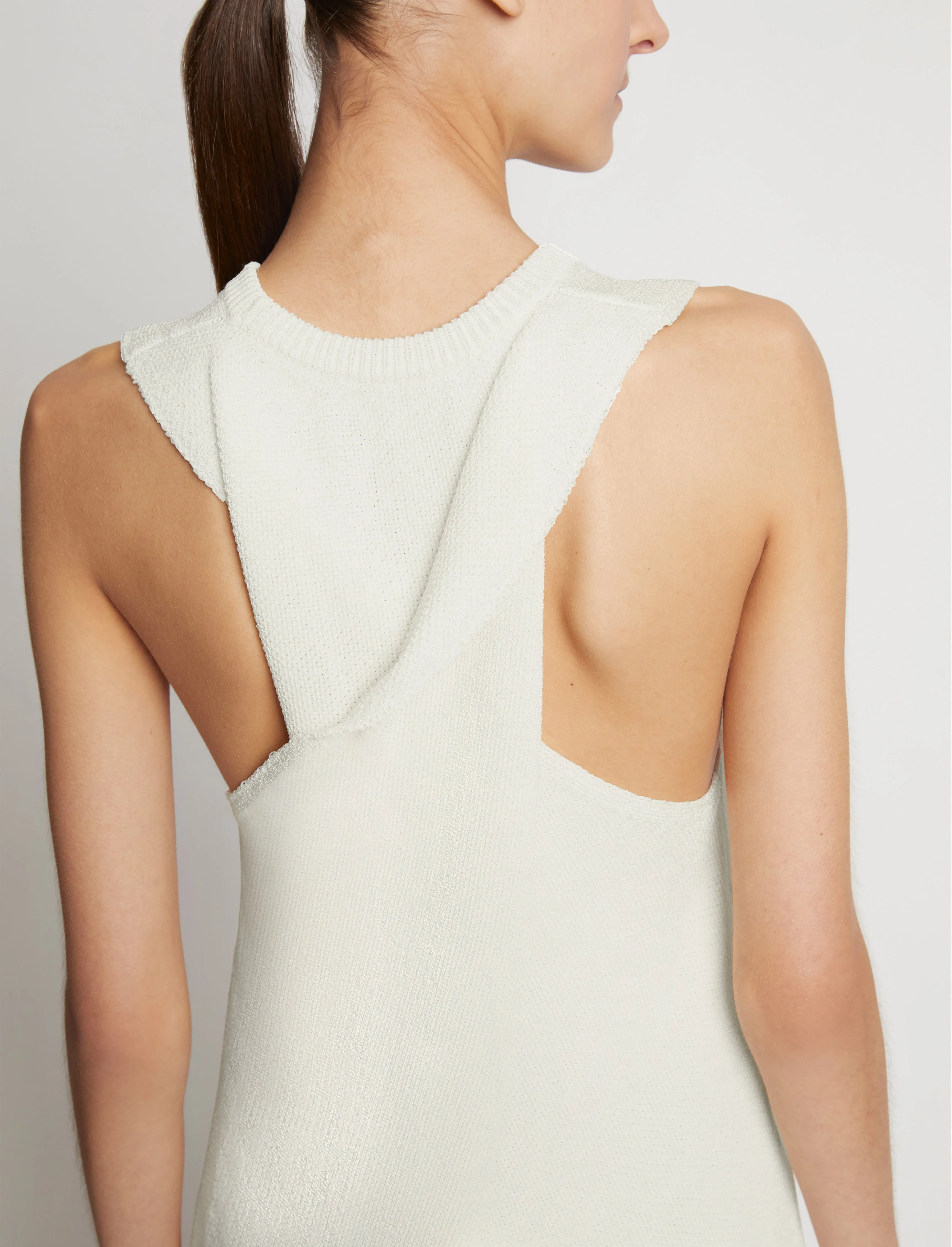 Twist Back Viscose Crepe Knit Tank - OFF WHITE sold by Proenza Schouler product image thumbnail 5