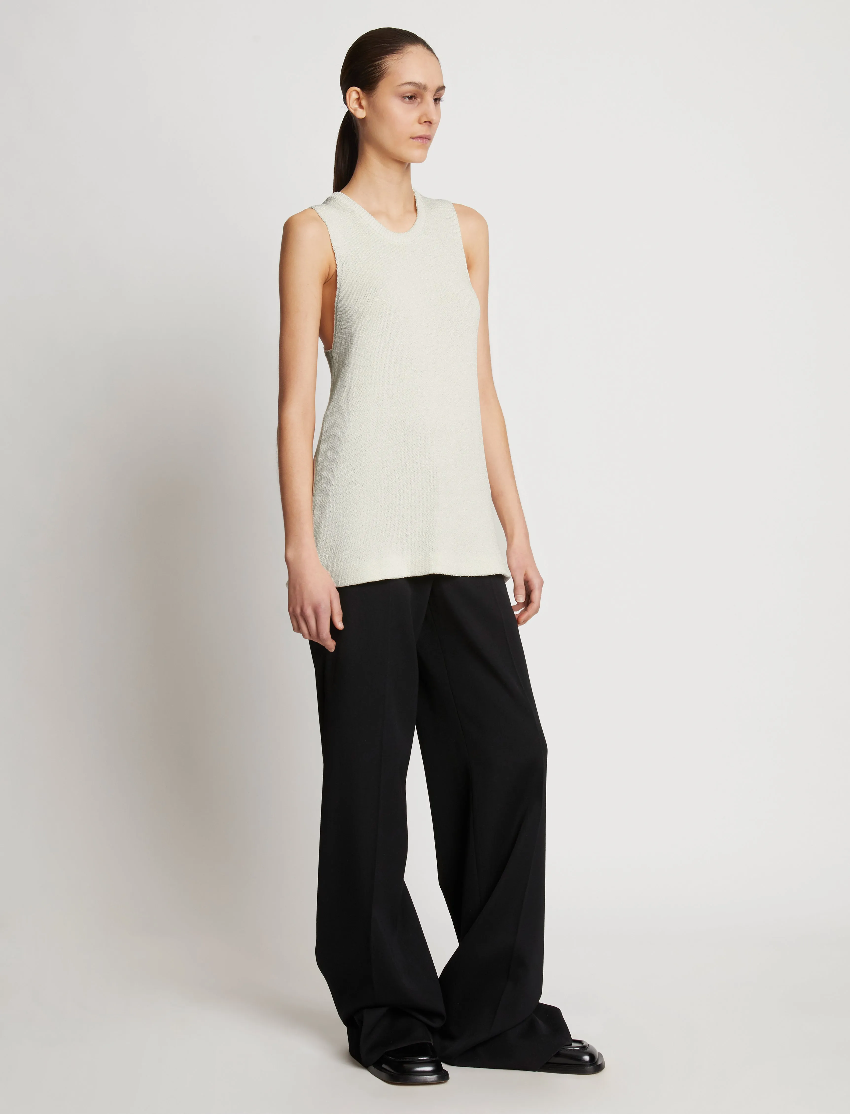 Twist Back Viscose Crepe Knit Tank - OFF WHITE sold by Proenza Schouler product image thumbnail 3
