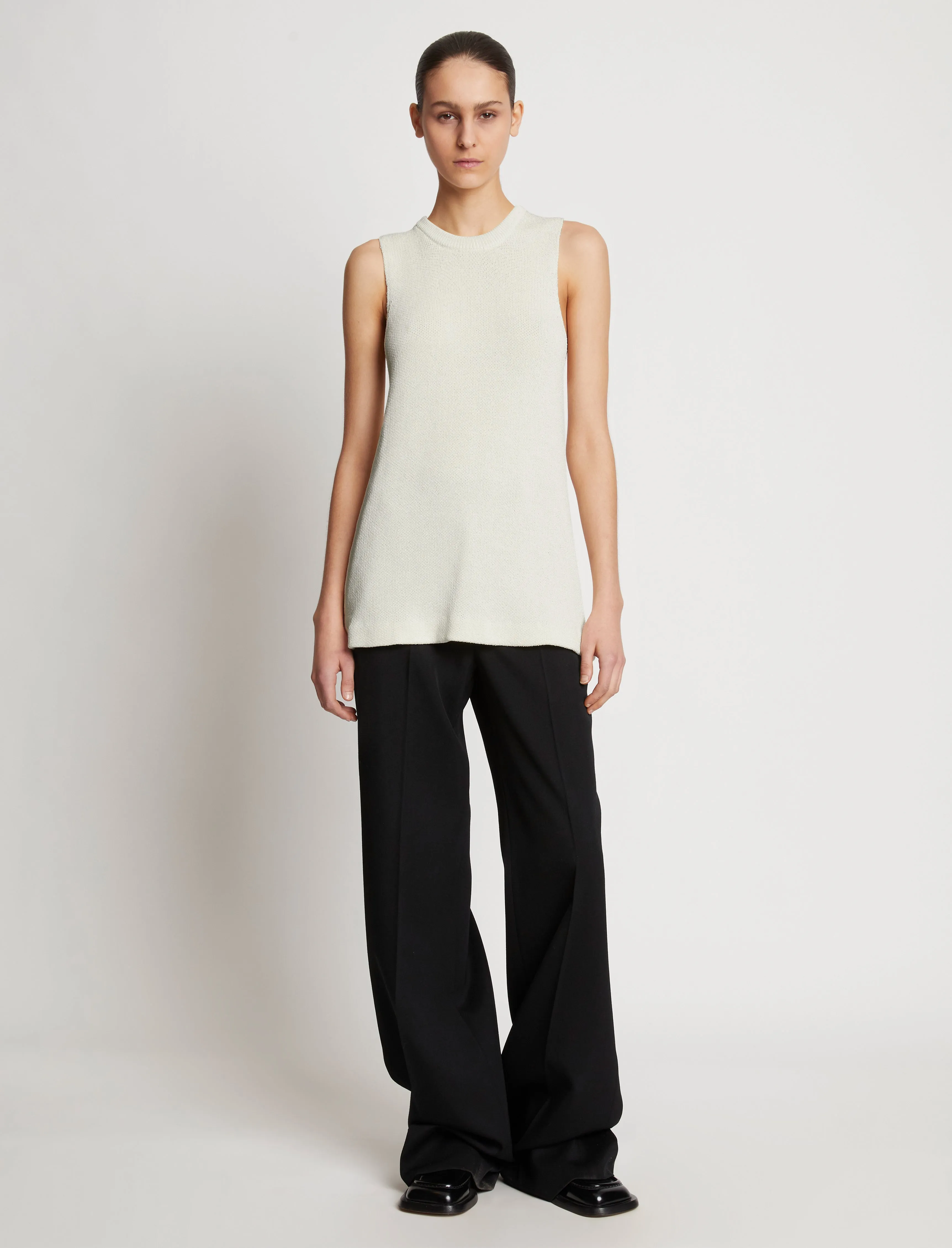 Twist Back Viscose Crepe Knit Tank - OFF WHITE sold by Proenza Schouler product image thumbnail 2