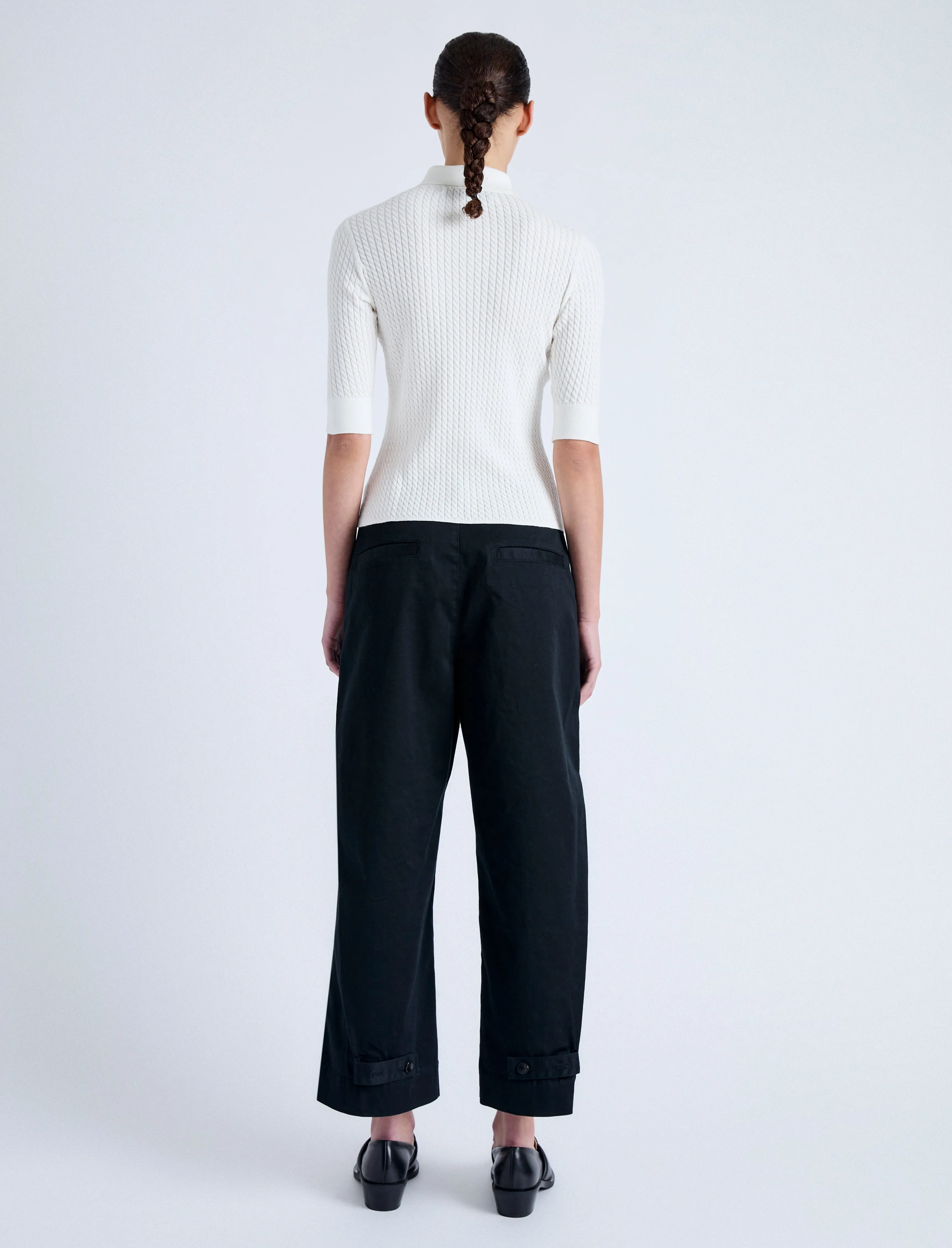 Sera Knit Polo in Micro Cable sold by Proenza Schouler product image thumbnail 5