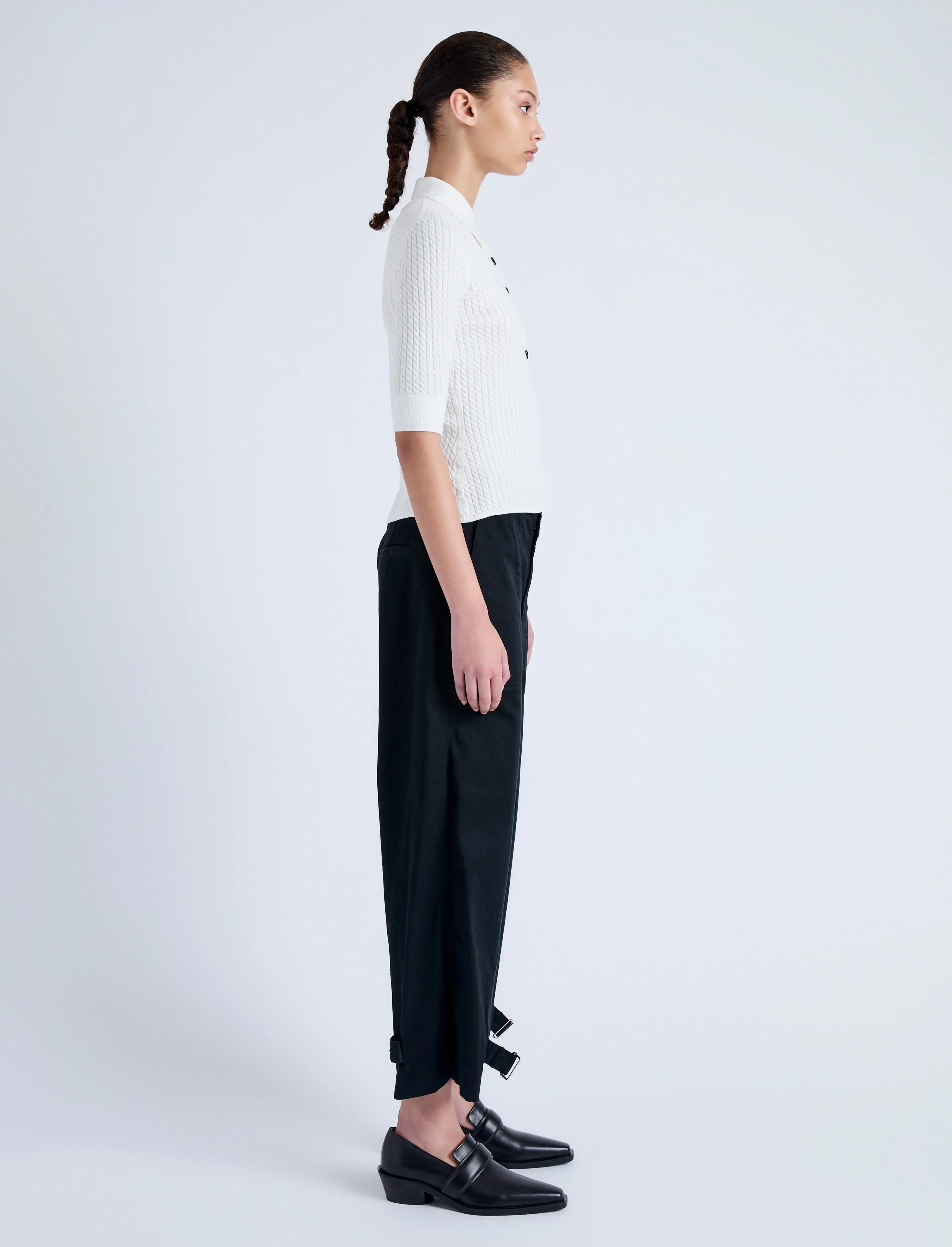 Sera Knit Polo in Micro Cable sold by Proenza Schouler product image thumbnail 4