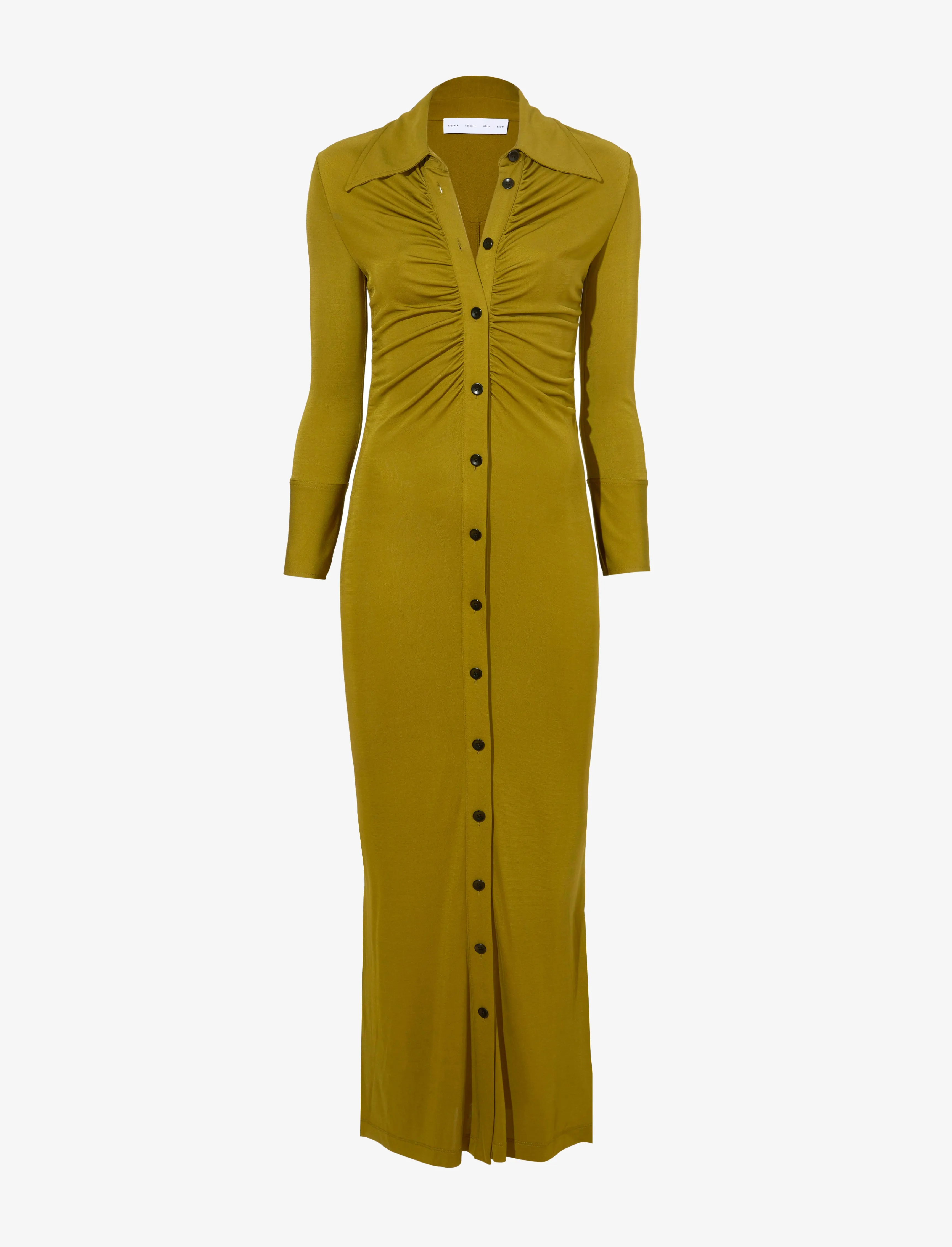 Clara Ruched Dress in Matte Crepe Jersey sold by Proenza Schouler