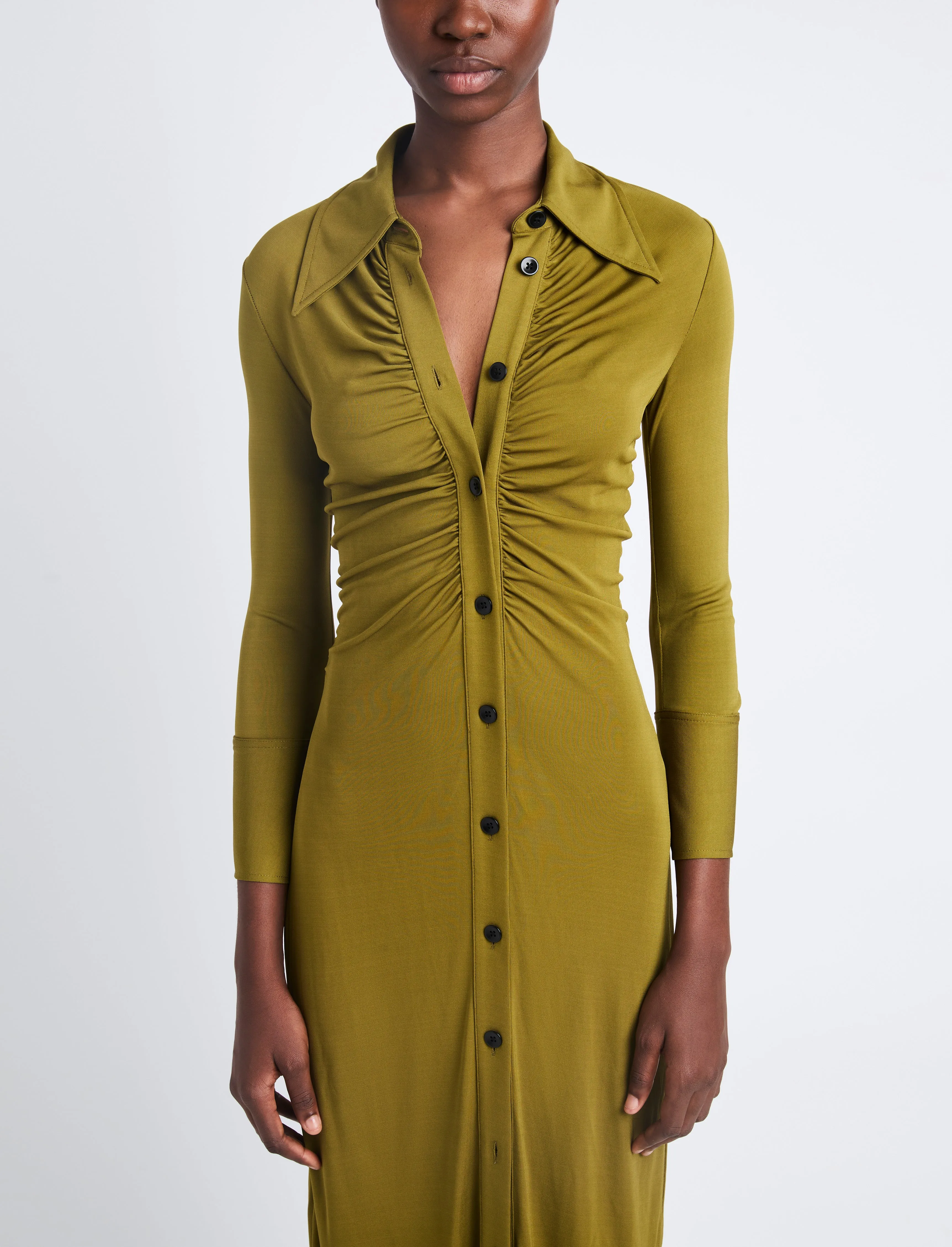 Clara Ruched Dress in Matte Crepe Jersey sold by Proenza Schouler product image thumbnail 5