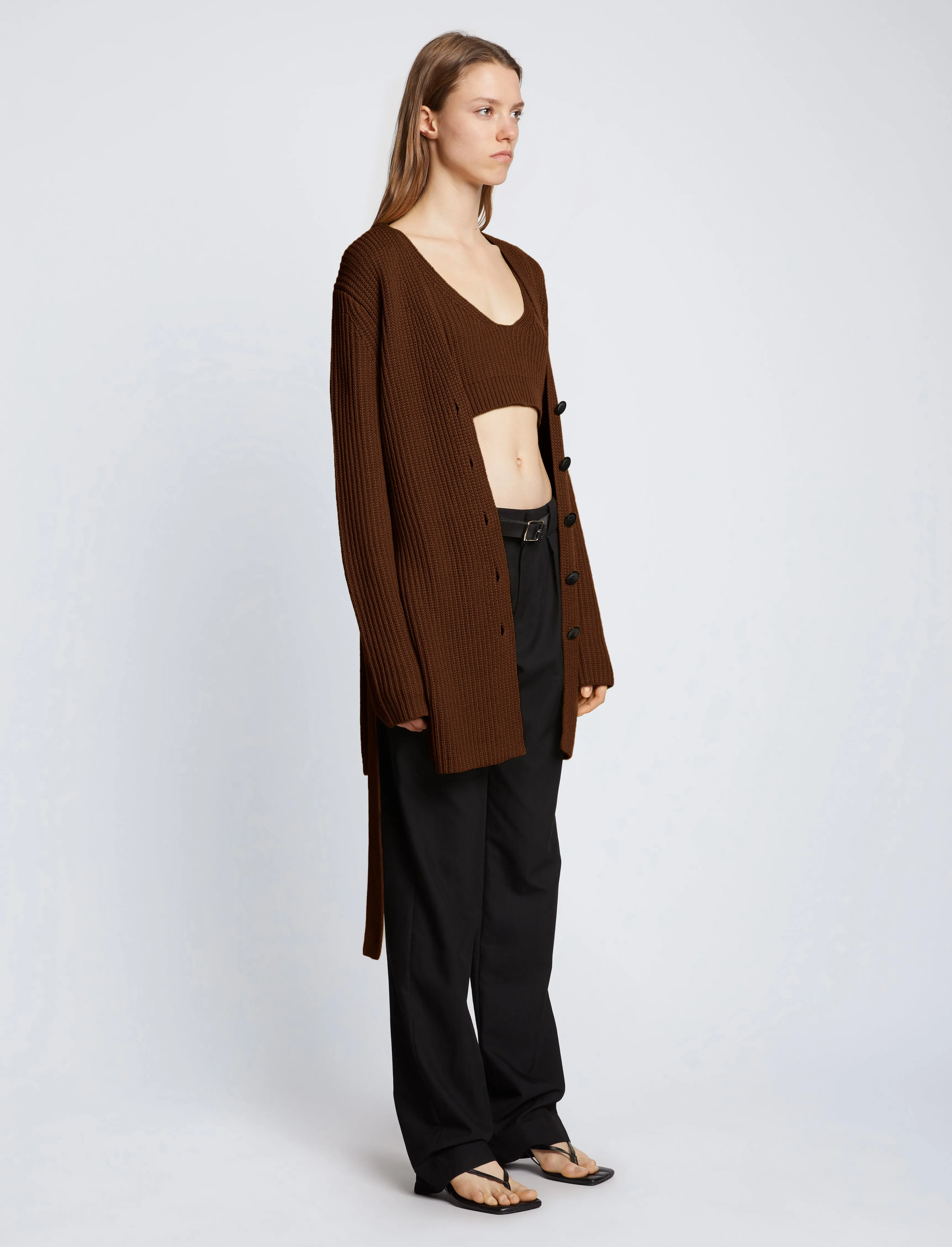 Ribbed Cotton Relaxed Cardigan sold by Proenza Schouler product image thumbnail 3