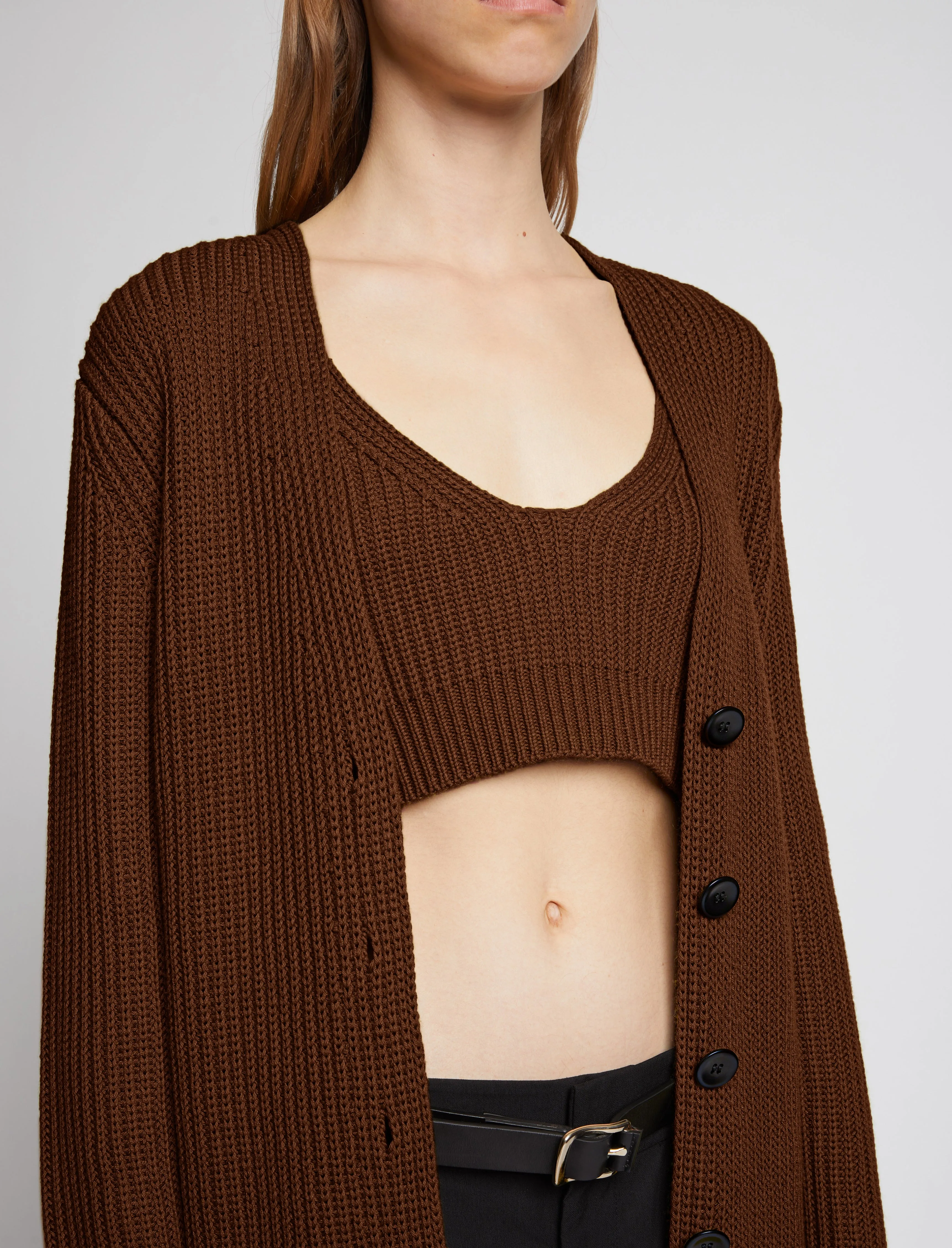 Ribbed Cotton Relaxed Cardigan sold by Proenza Schouler product image thumbnail 5