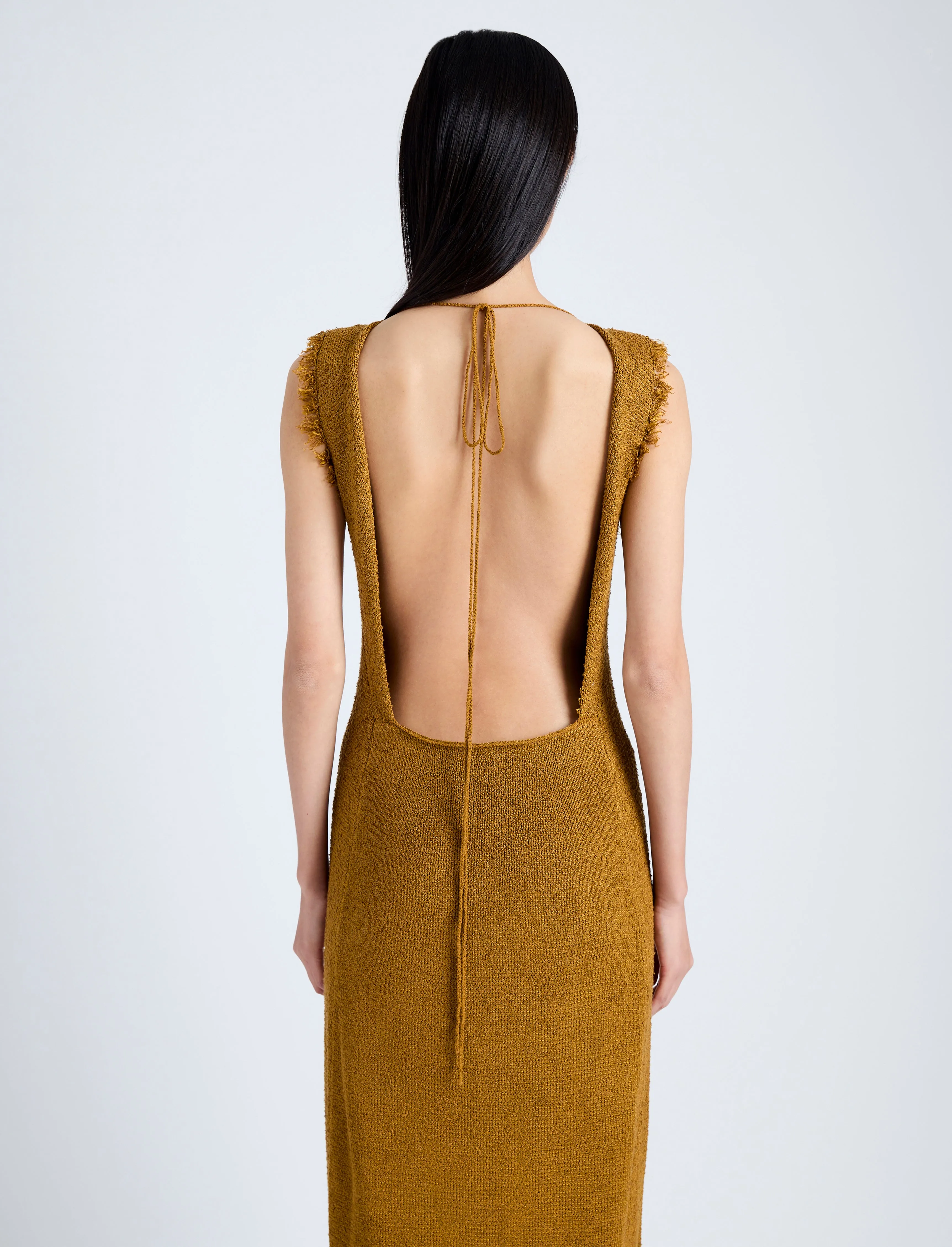 Silvia Backless Dress In Silk Doubleface Boucle sold by Proenza Schouler product image thumbnail 5