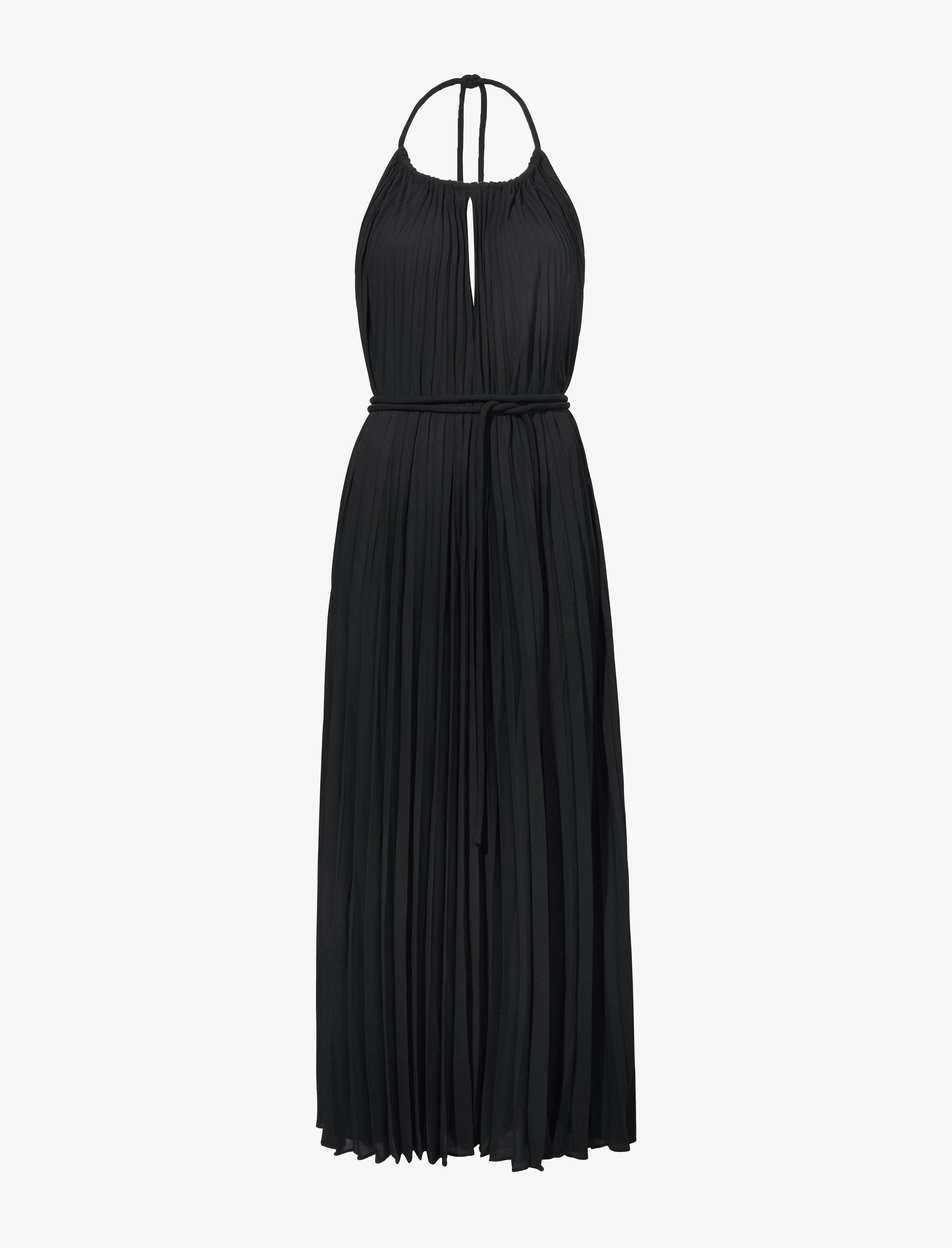Frida Halter Dress in Sheer Pleated Chiffon sold by Proenza Schouler
