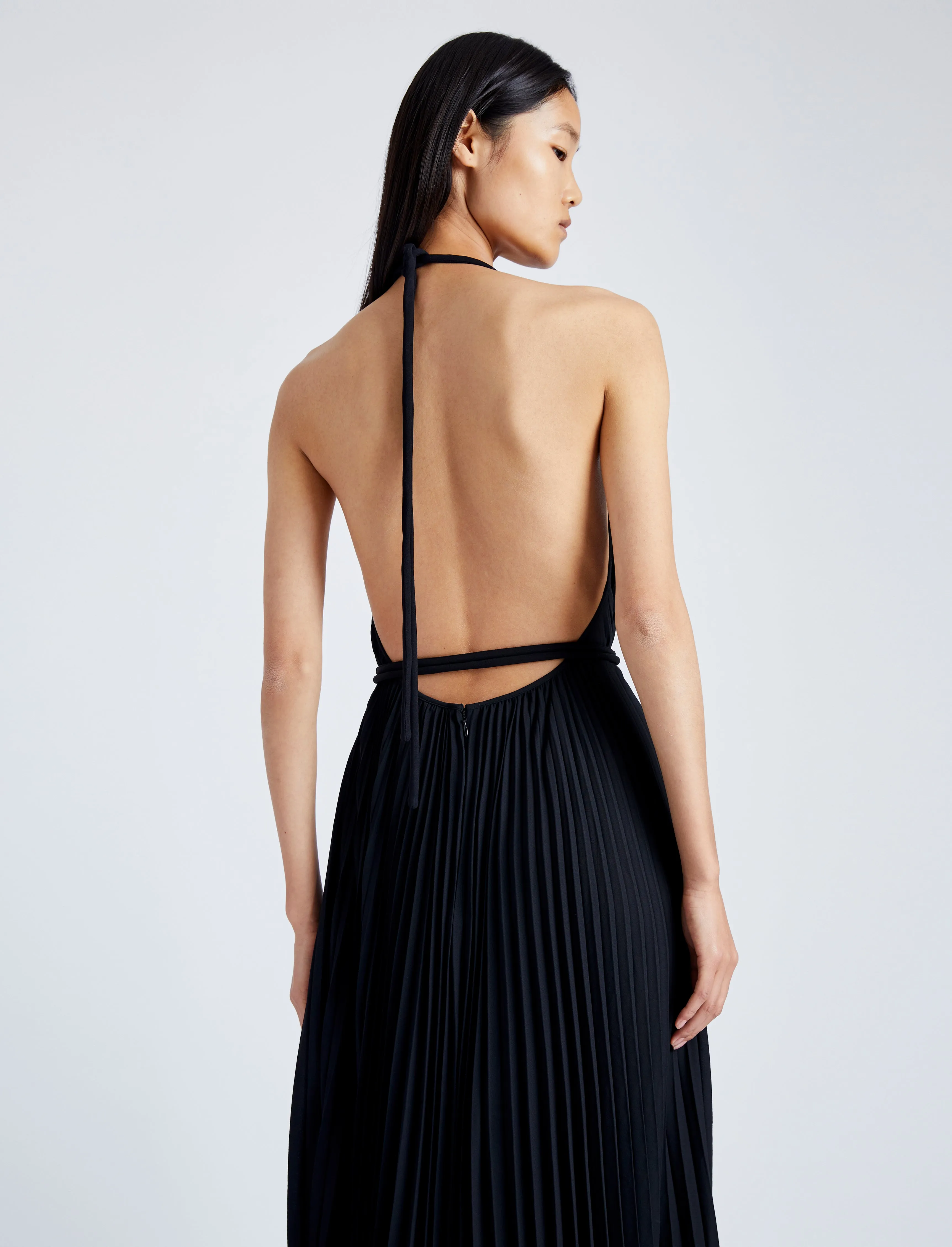 Frida Halter Dress in Sheer Pleated Chiffon sold by Proenza Schouler product image thumbnail 5