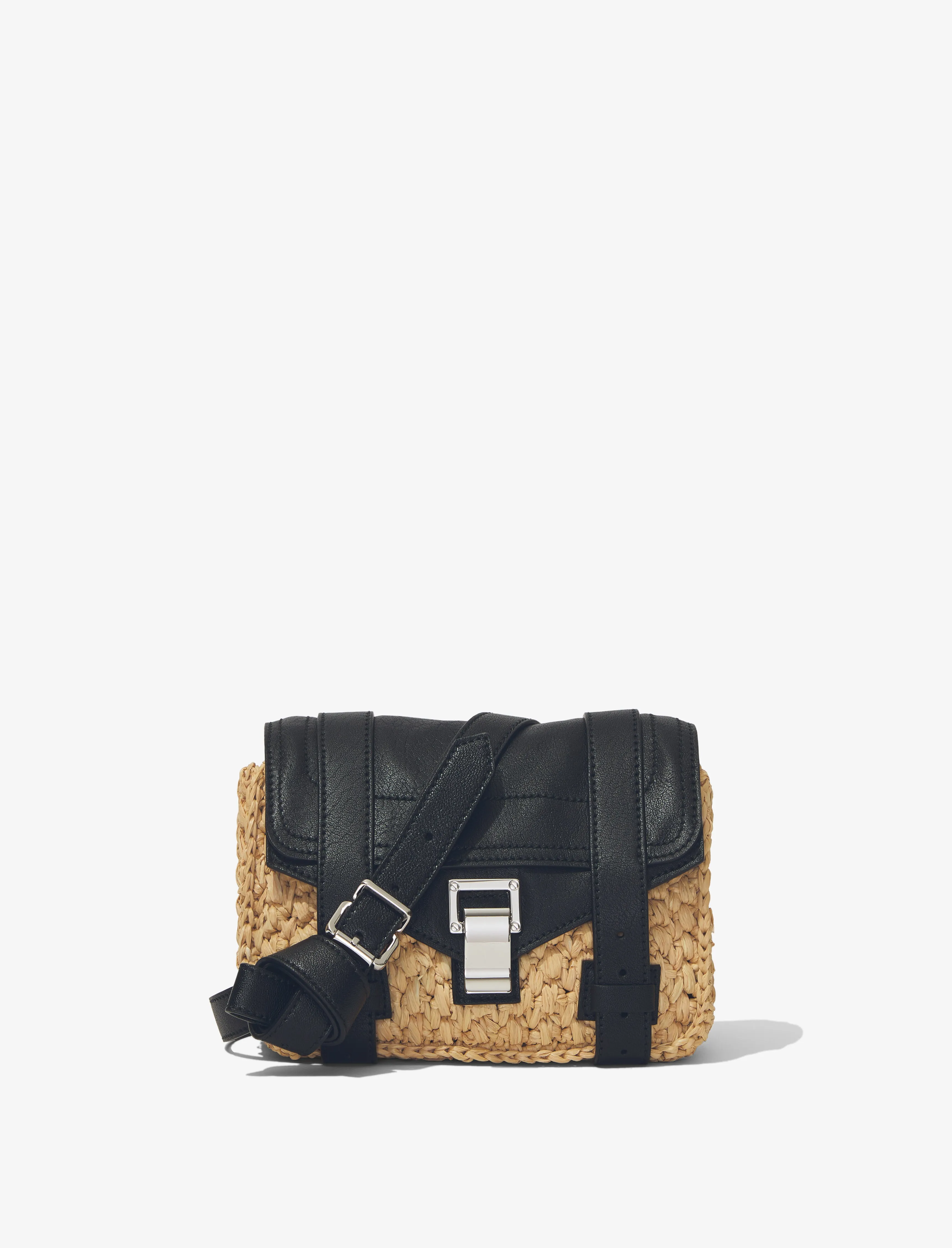 PS1 Mini Crossbody Bag in Raffia sold by Proenza Schouler