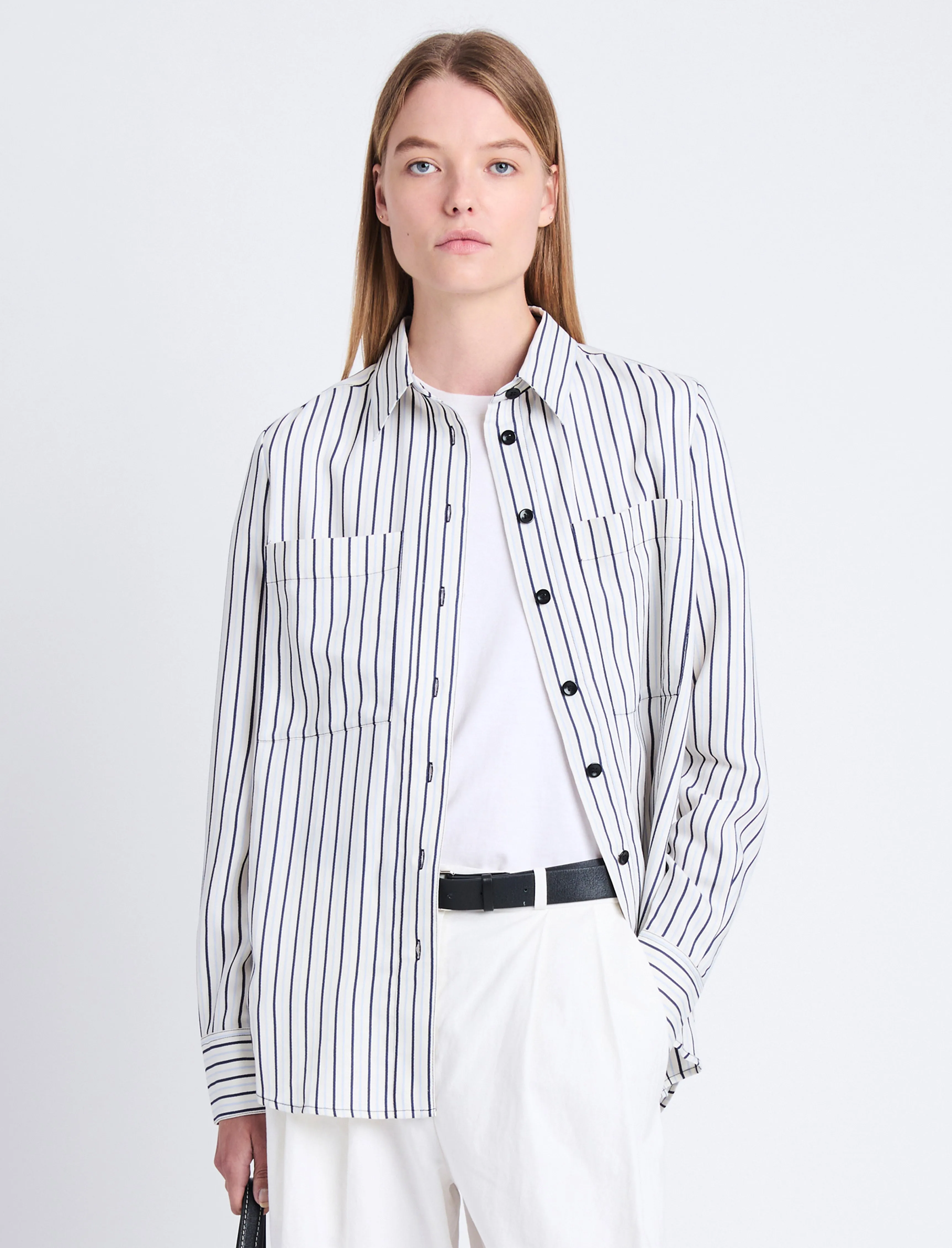 Eliana Shirt in Striped Shirting sold by Proenza Schouler product image thumbnail 2