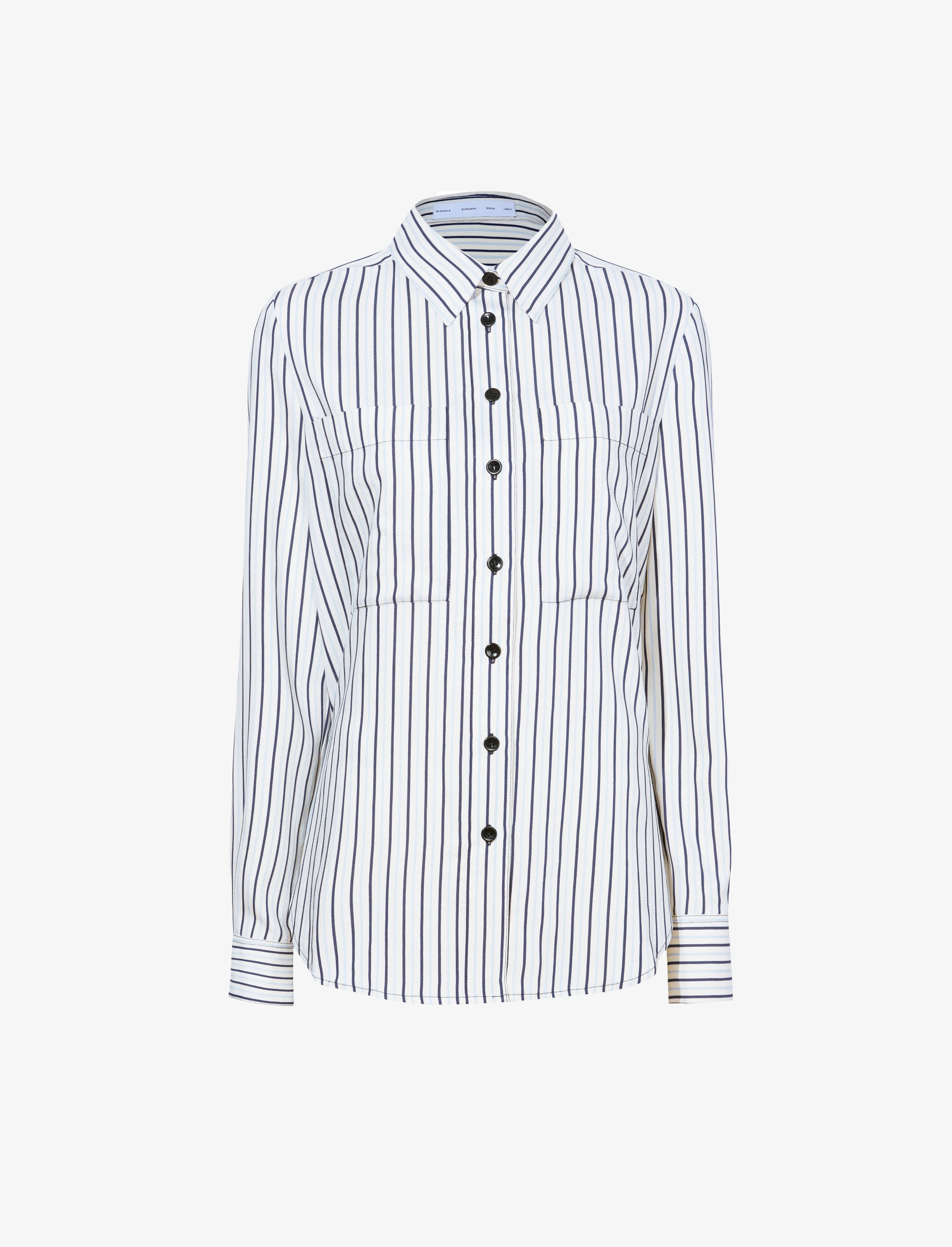 Eliana Shirt in Striped Shirting sold by Proenza Schouler