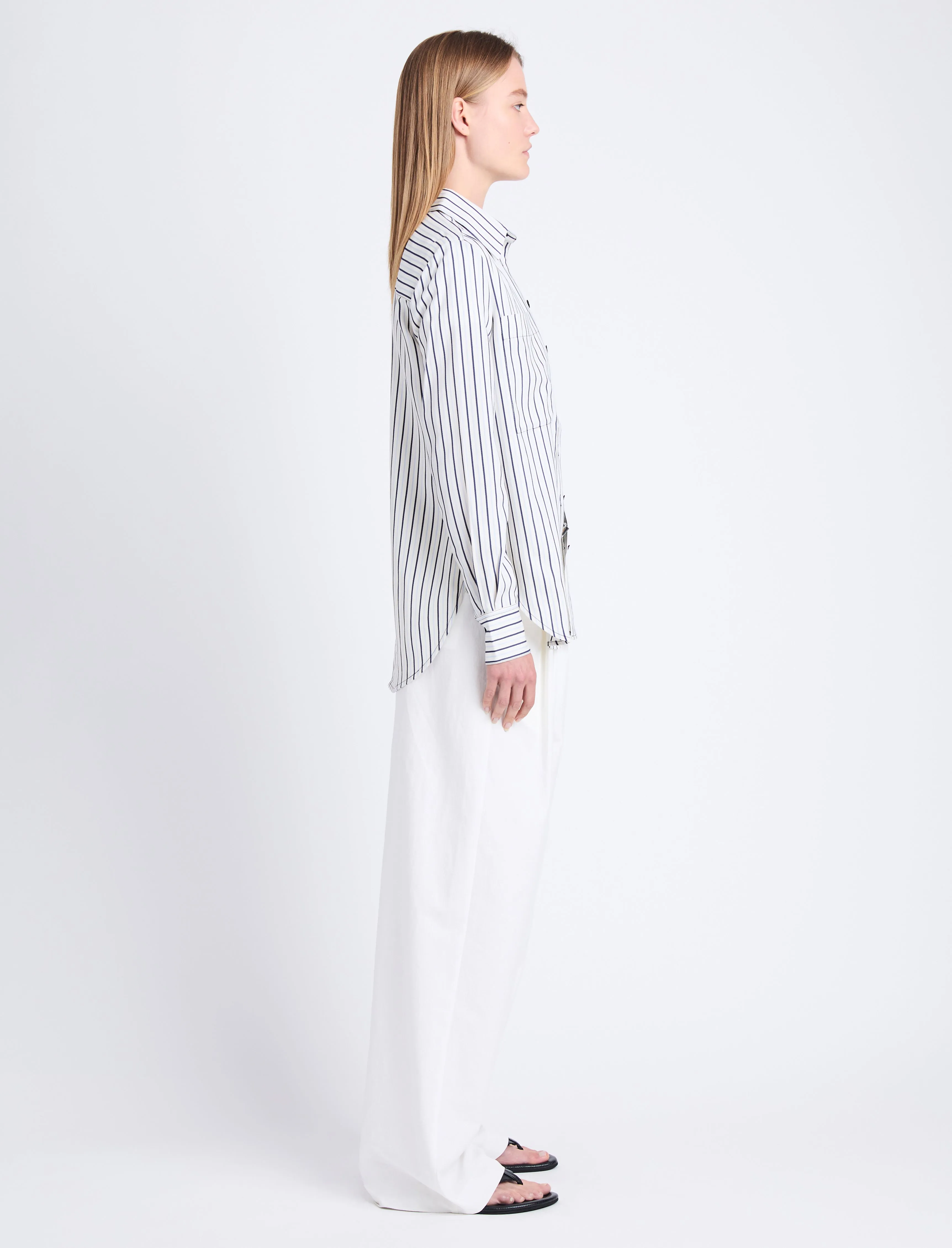 Eliana Shirt in Striped Shirting sold by Proenza Schouler product image thumbnail 4