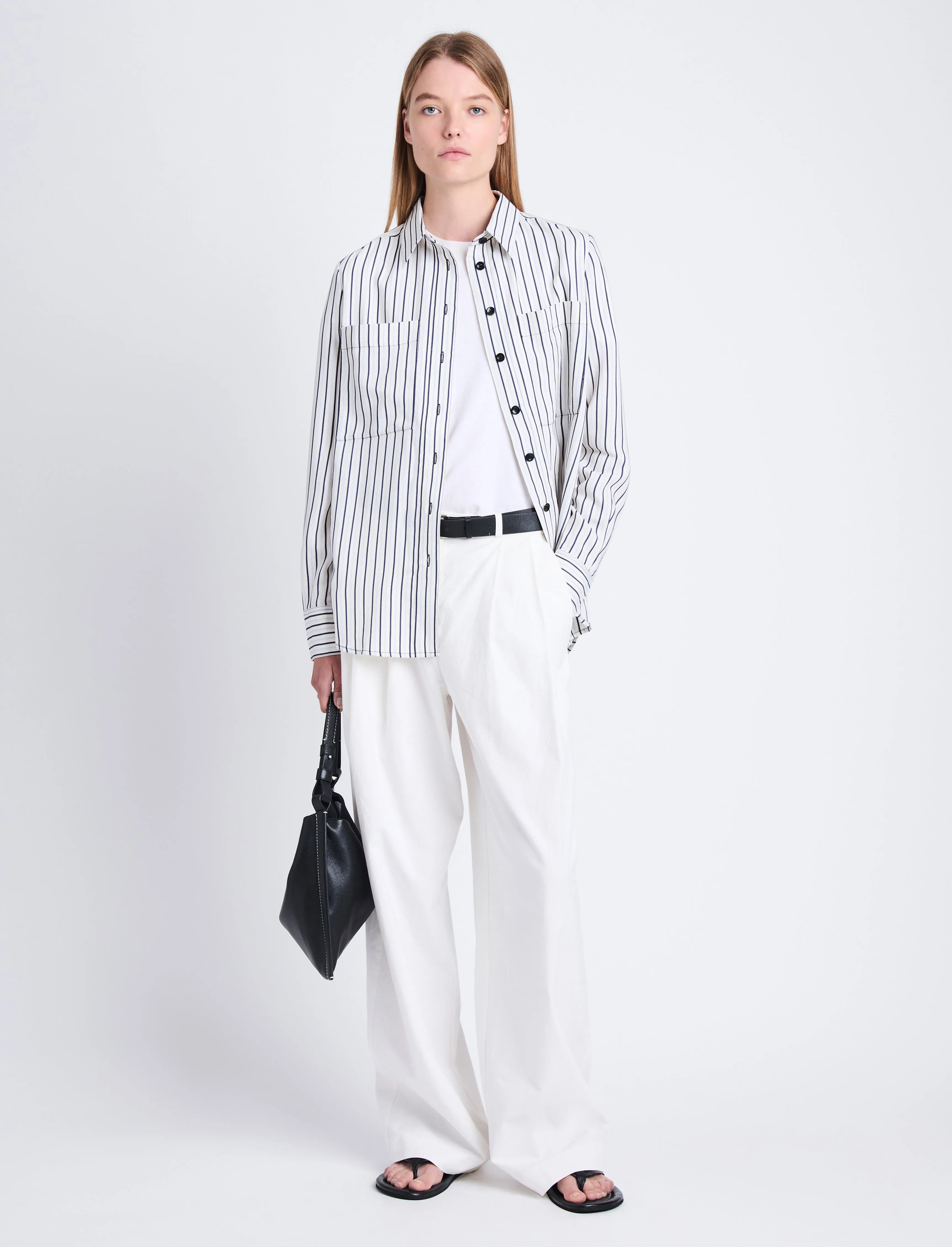 Eliana Shirt in Striped Shirting sold by Proenza Schouler product image thumbnail 3
