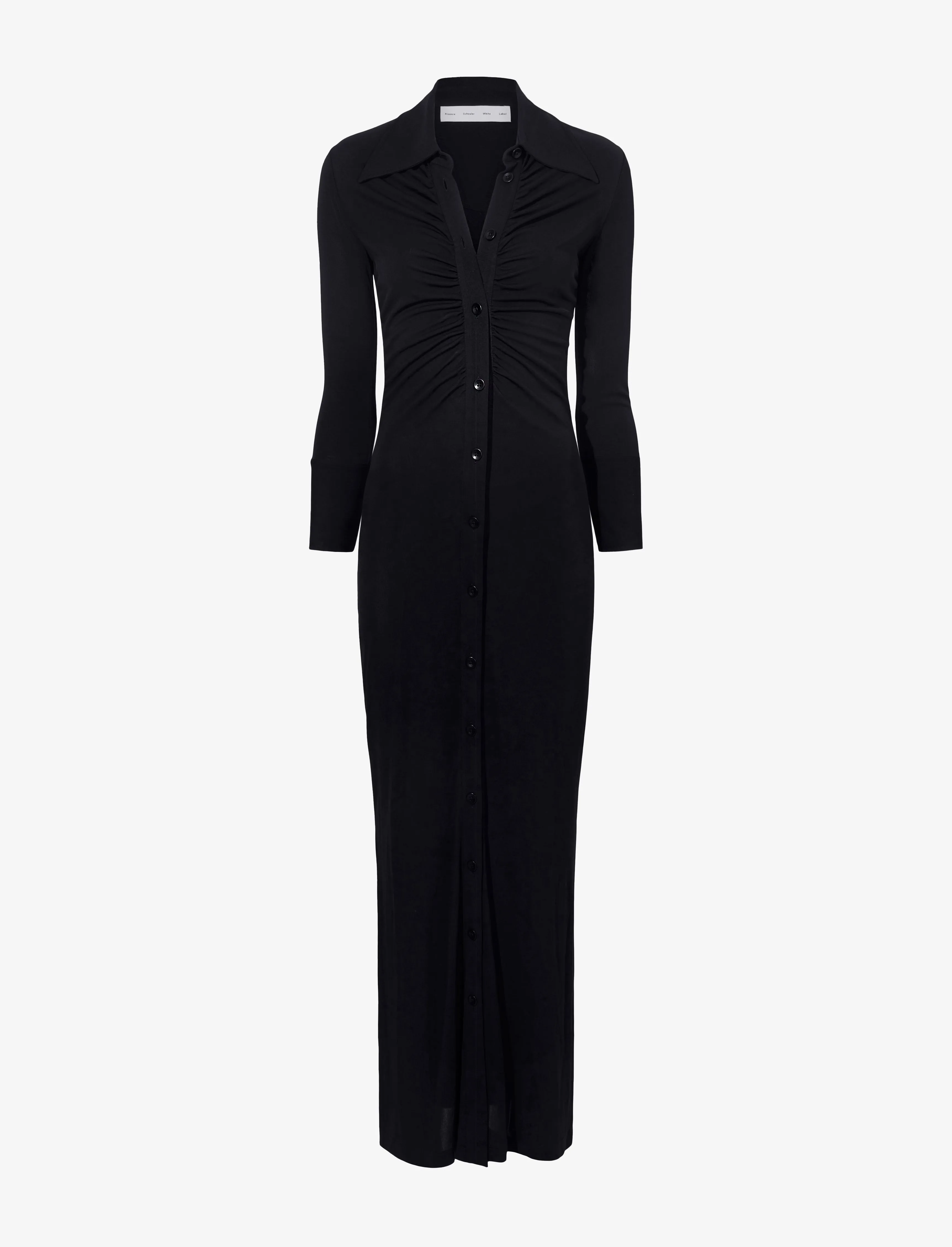 Clara Ruched Dress in Matte Crepe Jersey sold by Proenza Schouler