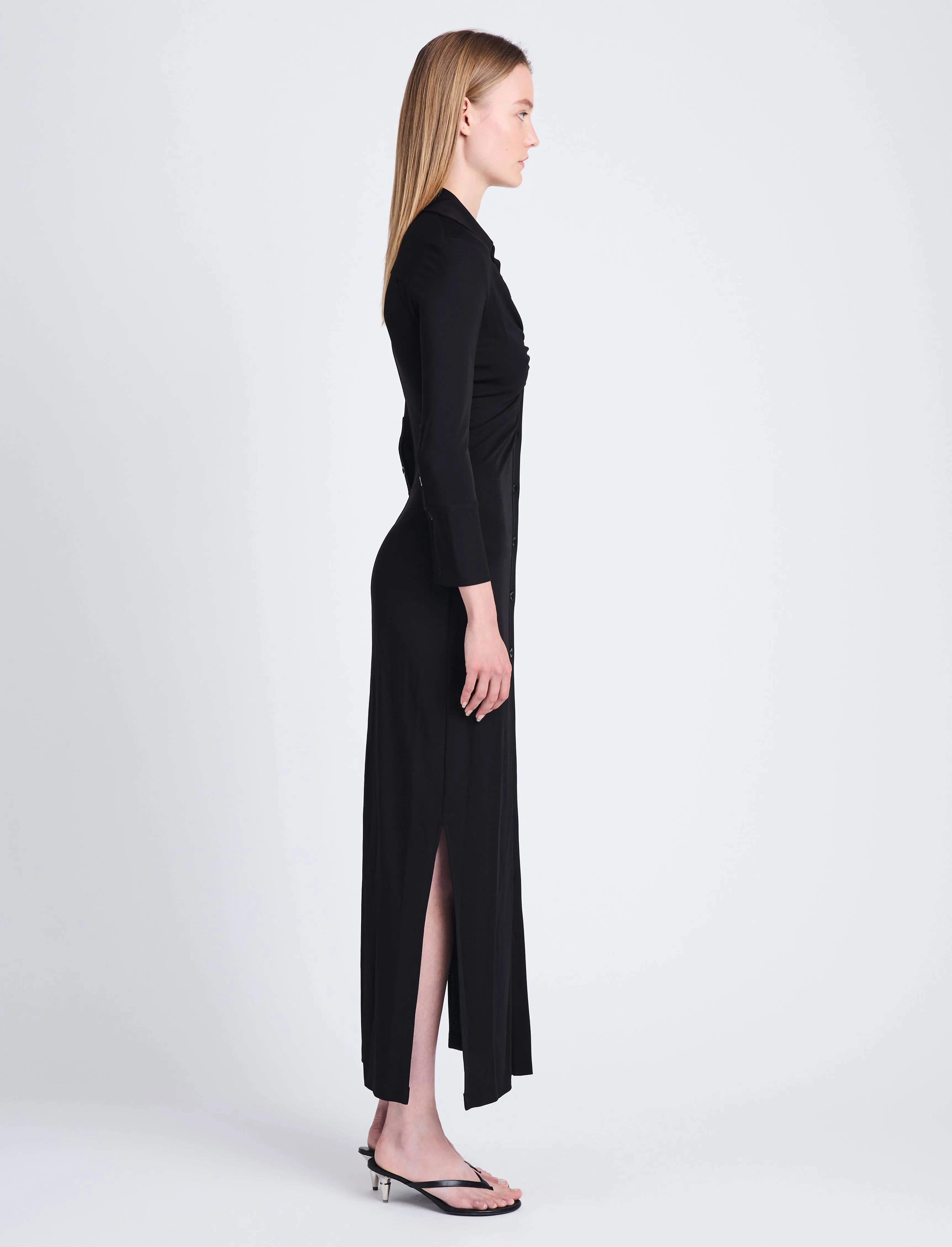 Clara Ruched Dress in Matte Crepe Jersey sold by Proenza Schouler product image thumbnail 3