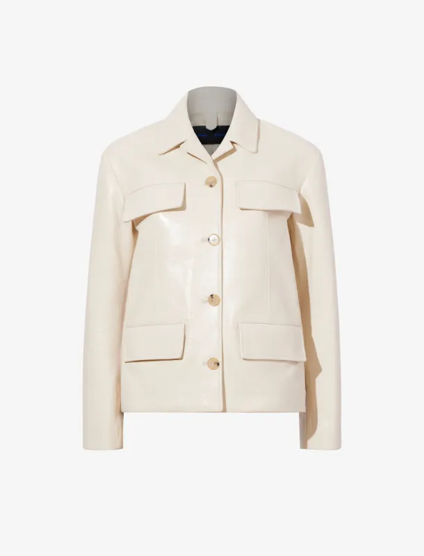 Roos Jacket in Lacquered Leather made by Proenza Schouler