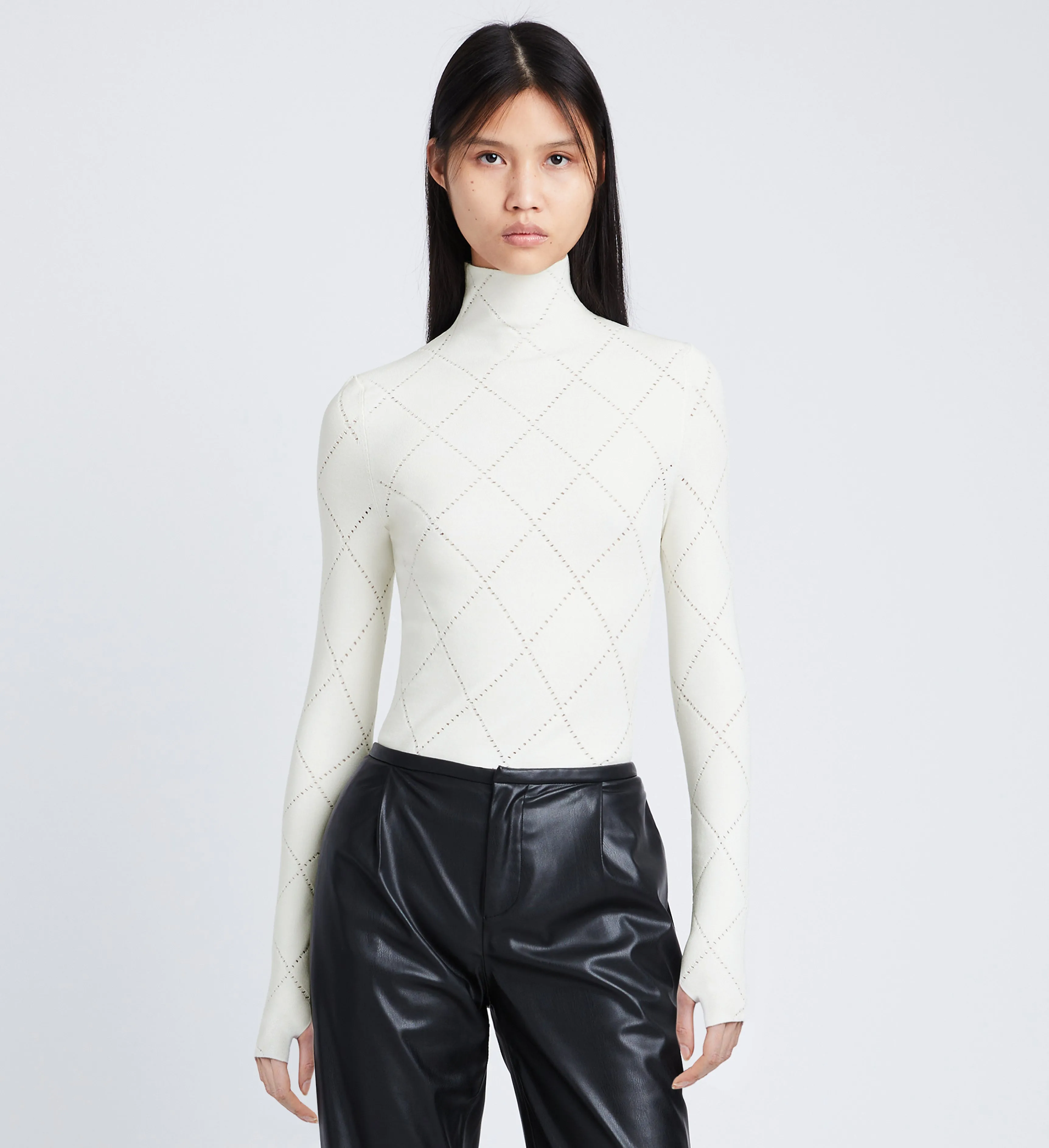 Pointelle Diamonds Turtleneck Top sold by Proenza Schouler product image thumbnail 2