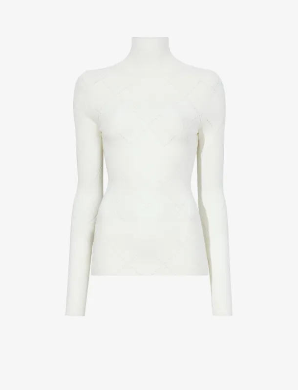 Pointelle Diamonds Turtleneck Top sold by Proenza Schouler