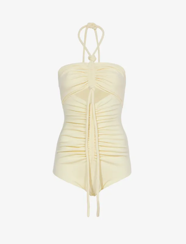Compact Jersey Ruched Bodysuit made by Proenza Schouler