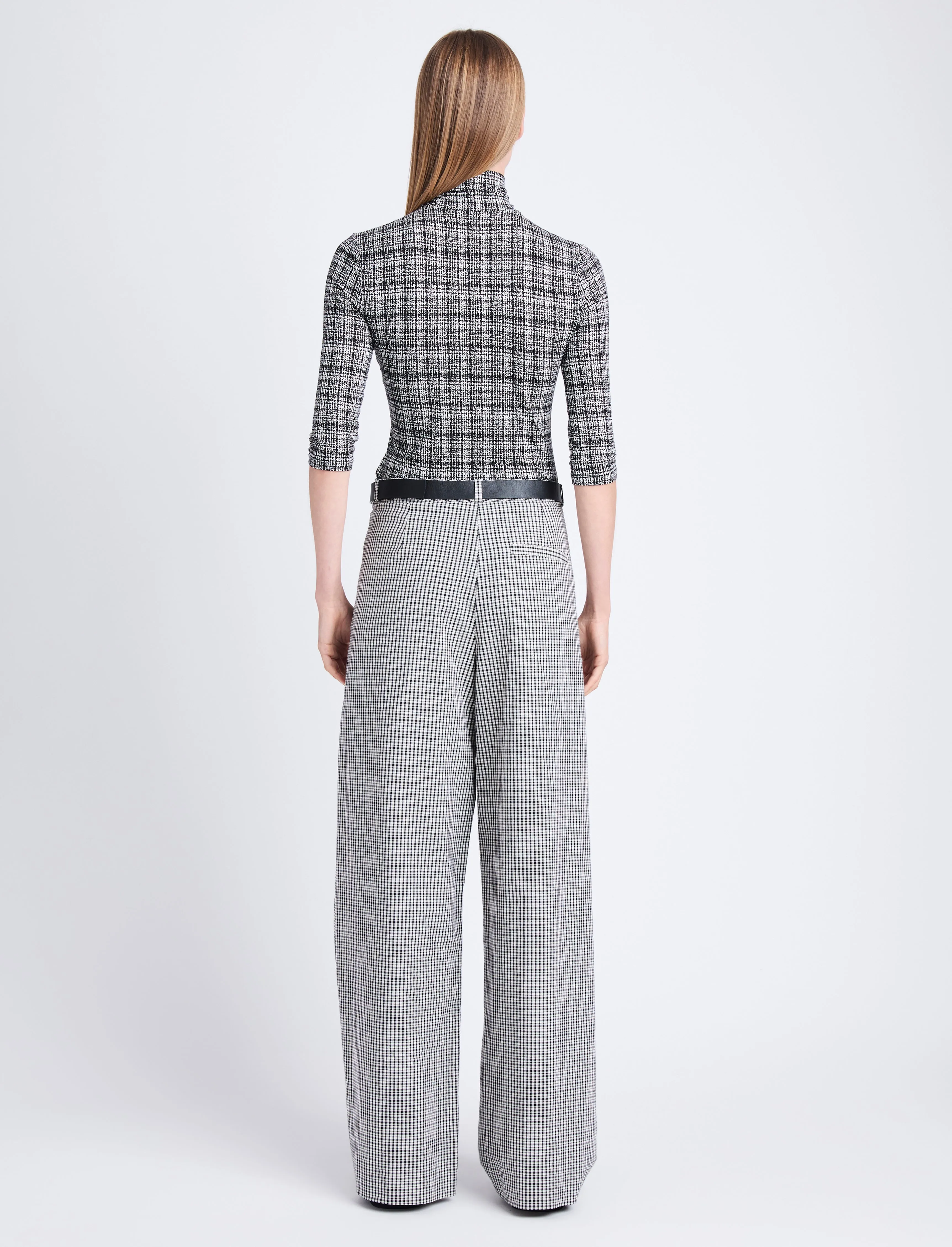 Helena Pant in Grid Crinkle Cotton sold by Proenza Schouler product image thumbnail 4