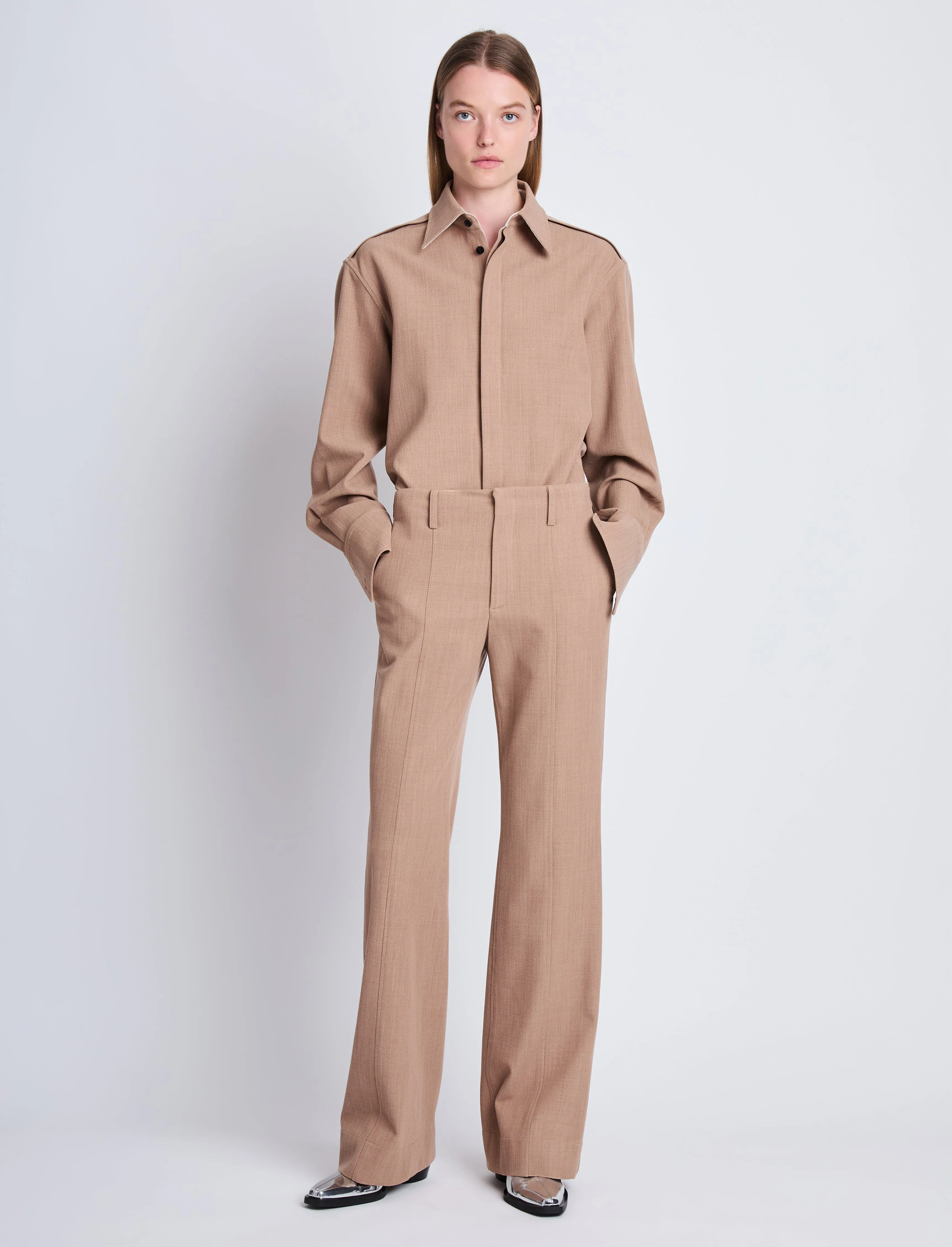 Maya Shirt in Wool Melange sold by Proenza Schouler product image thumbnail 3