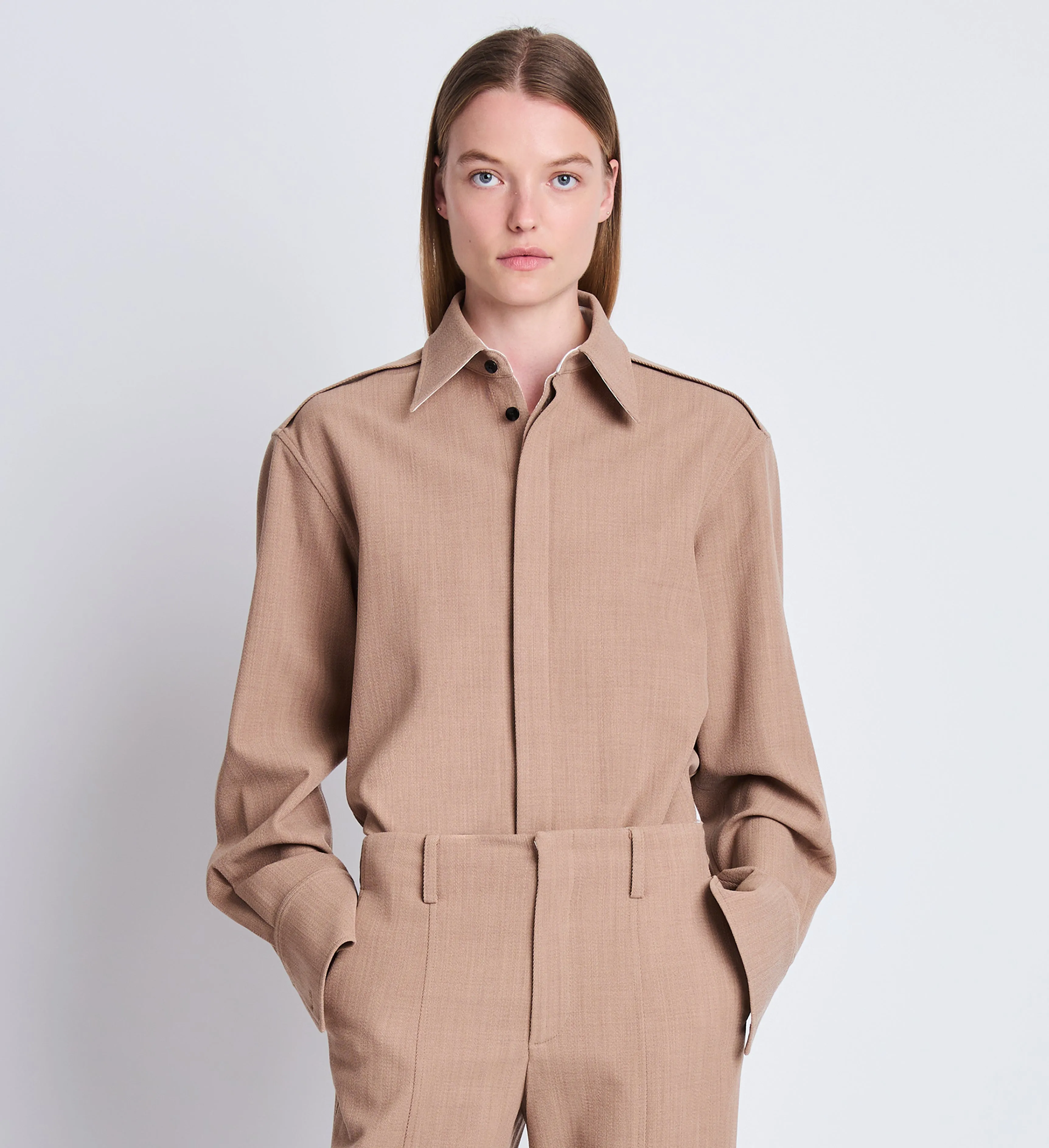 Maya Shirt in Wool Melange sold by Proenza Schouler product image thumbnail 2