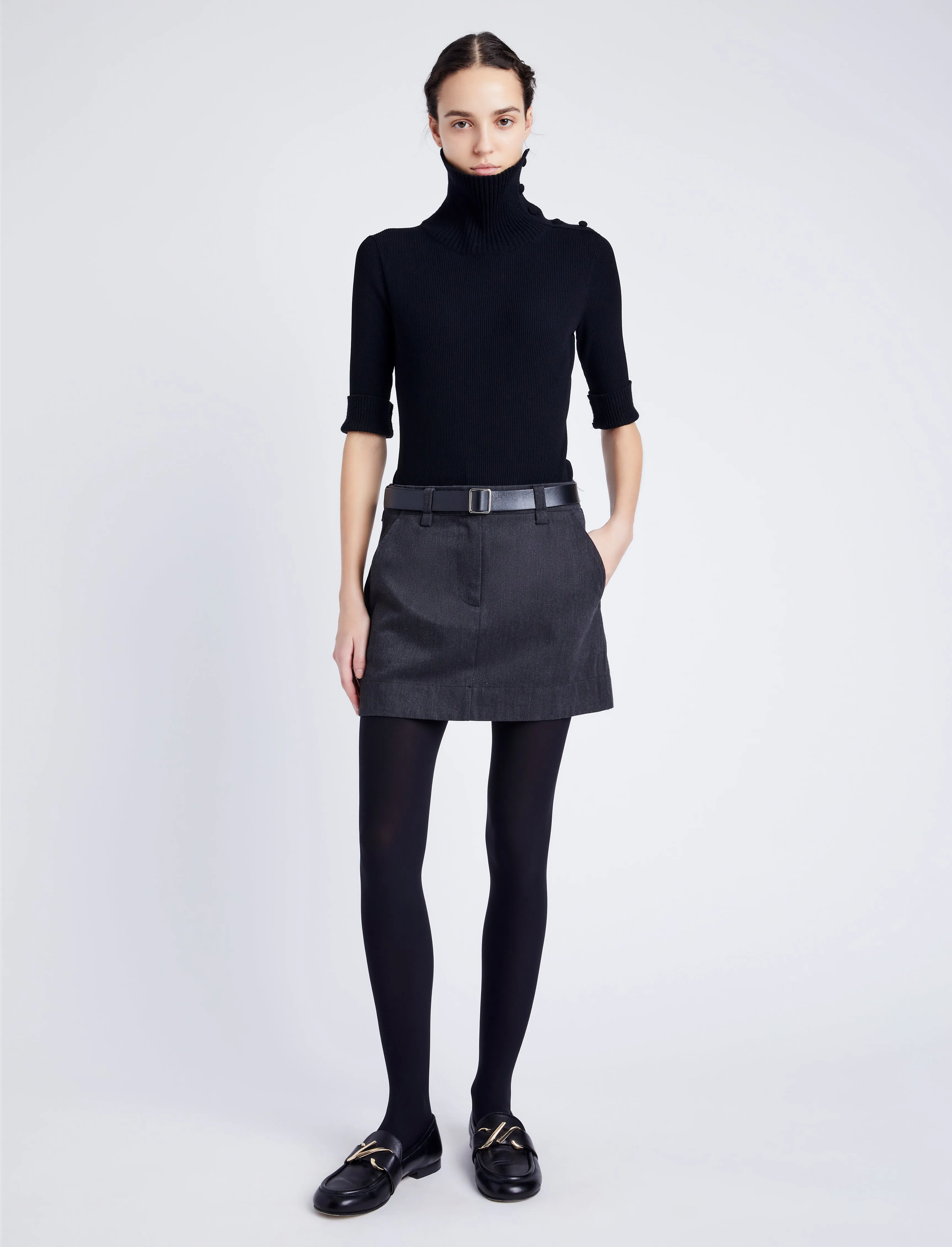 Silas Skirt in Gabardine sold by Proenza Schouler product image thumbnail 2