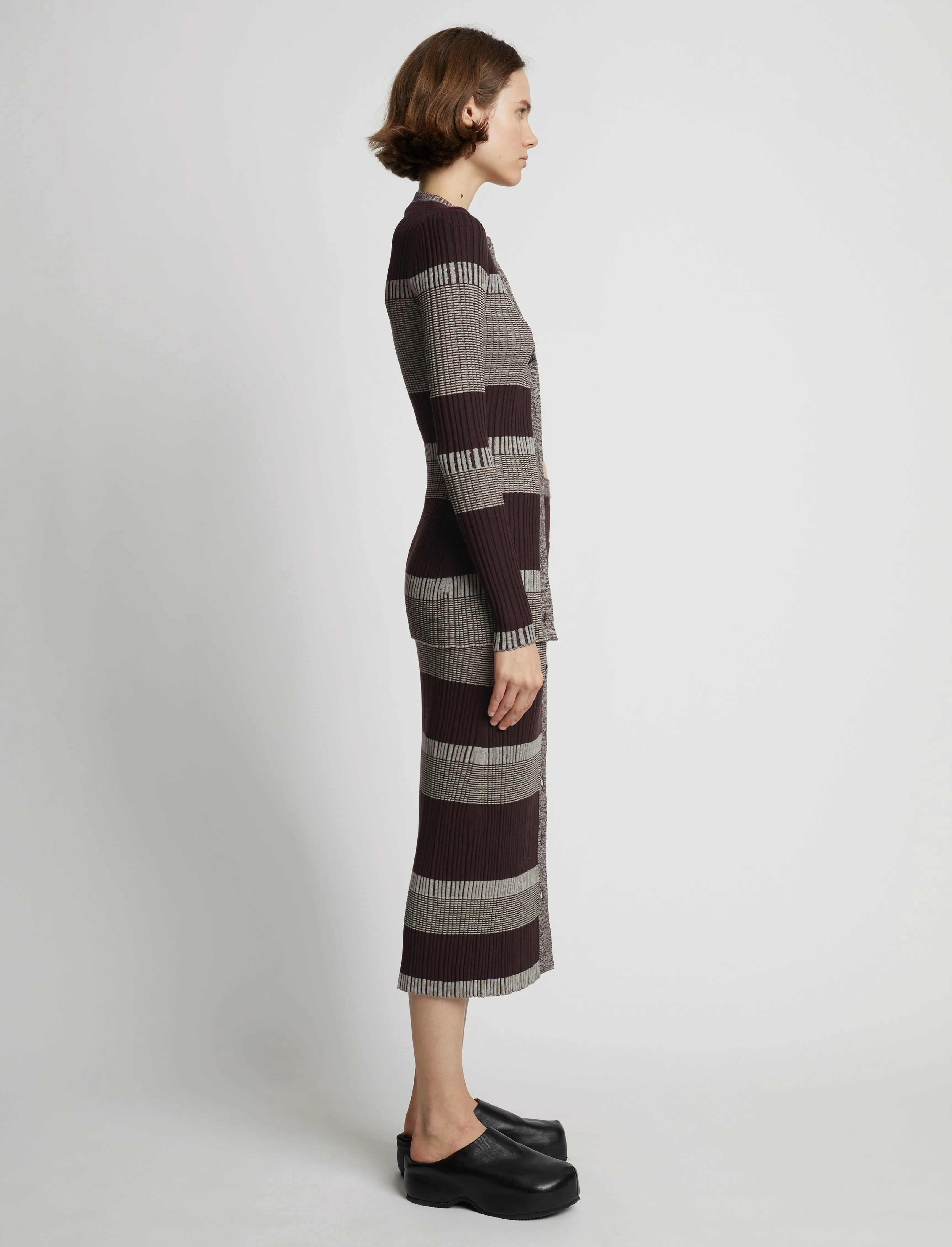 Mini Stripe Button Font Skirt sold by Proenza Schouler product image thumbnail 3