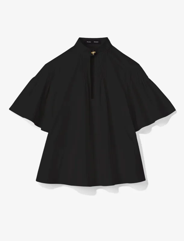 Poplin Pintuck Top - BLACK sold by Proenza Schouler