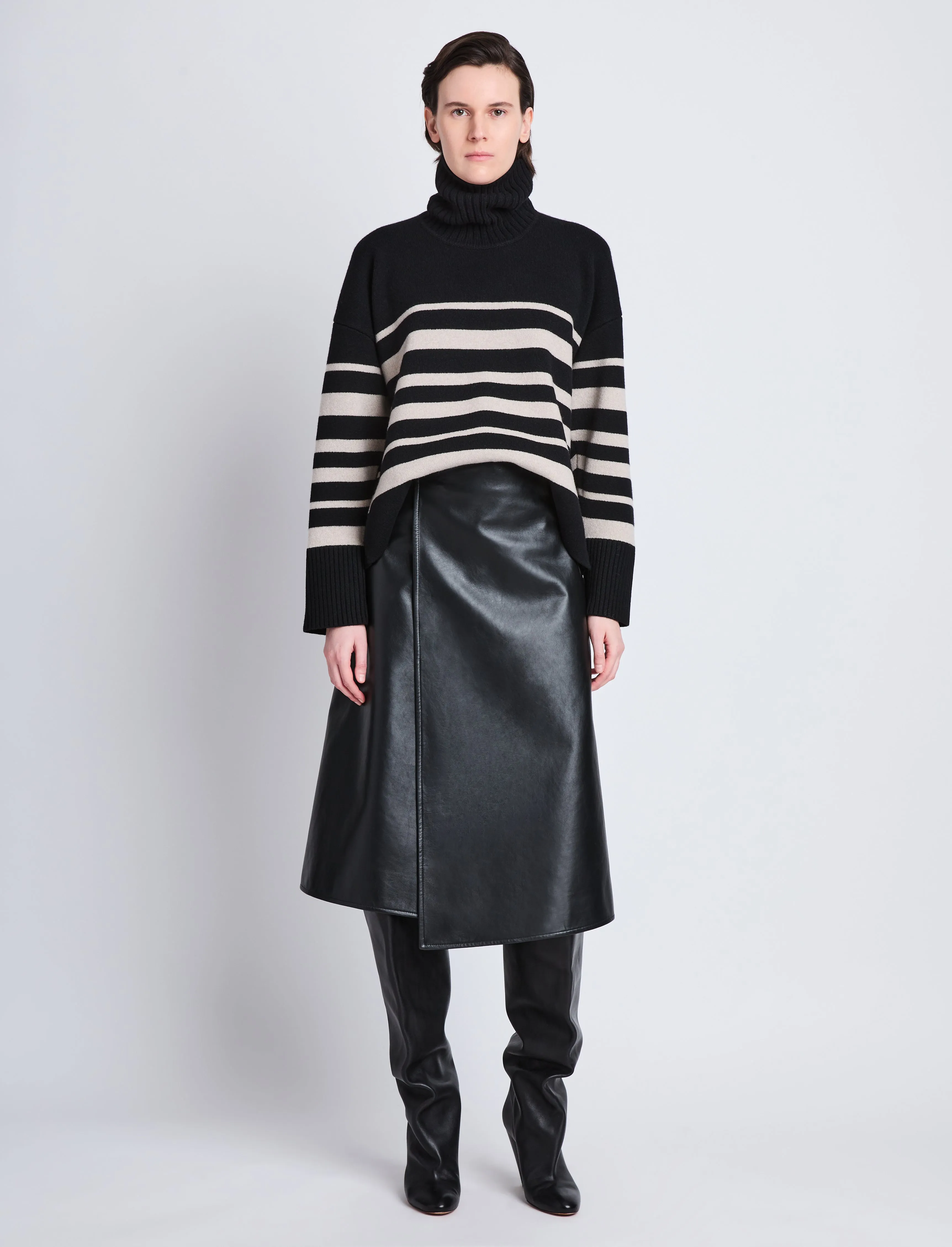 Sandra Turtleneck in Striped Doubleface Cashmere sold by Proenza Schouler product image thumbnail 3