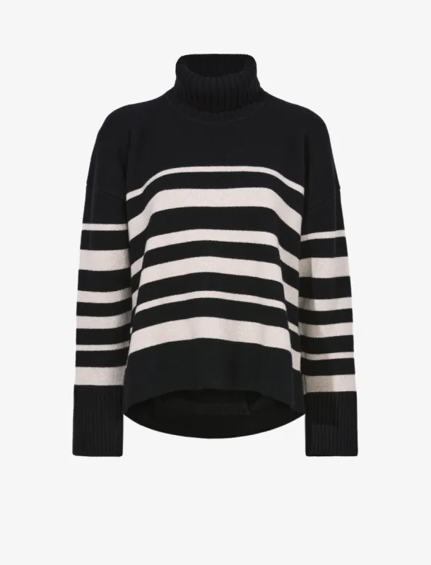 Sandra Turtleneck in Striped Doubleface Cashmere made by Proenza Schouler