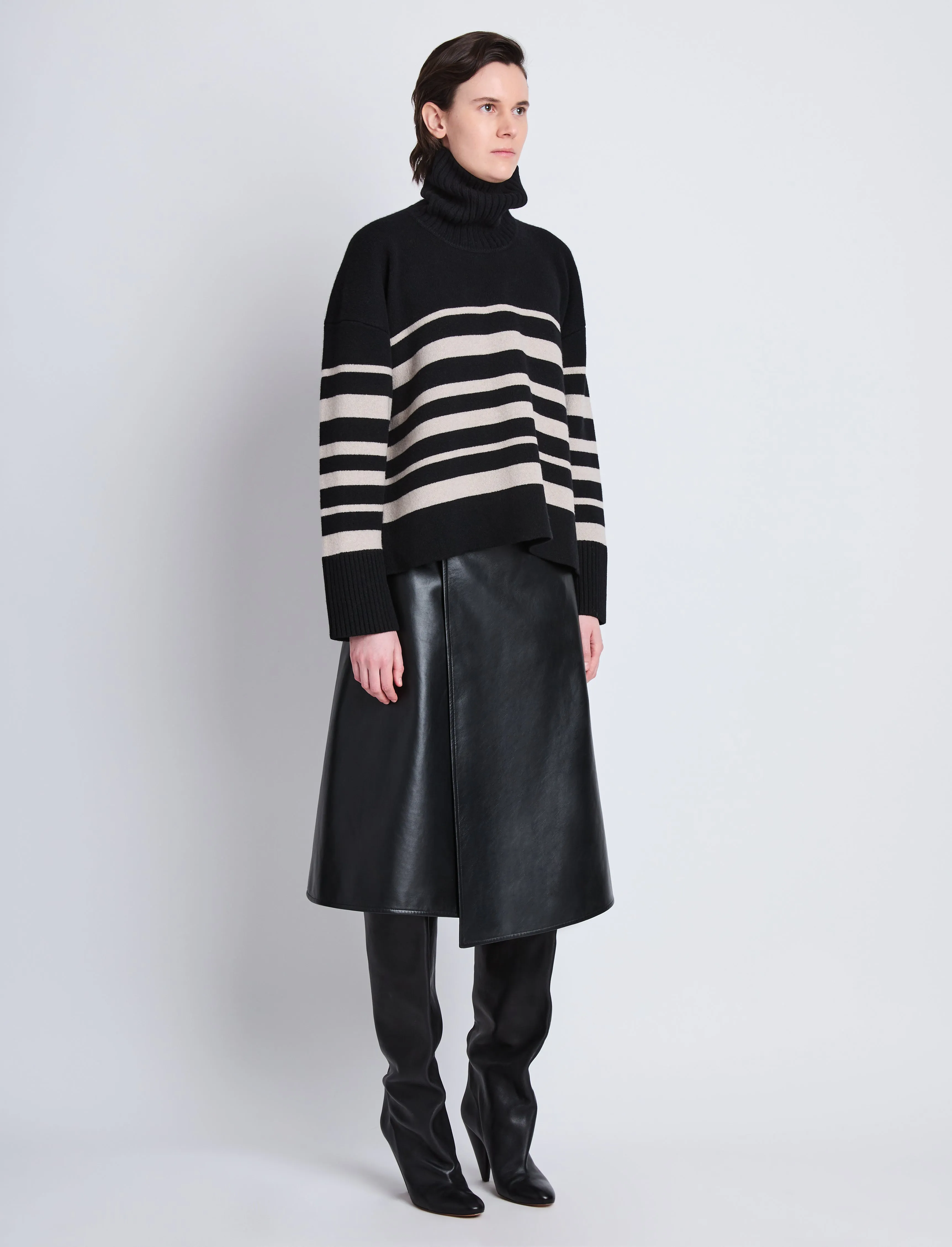Sandra Turtleneck in Striped Doubleface Cashmere sold by Proenza Schouler product image thumbnail 4