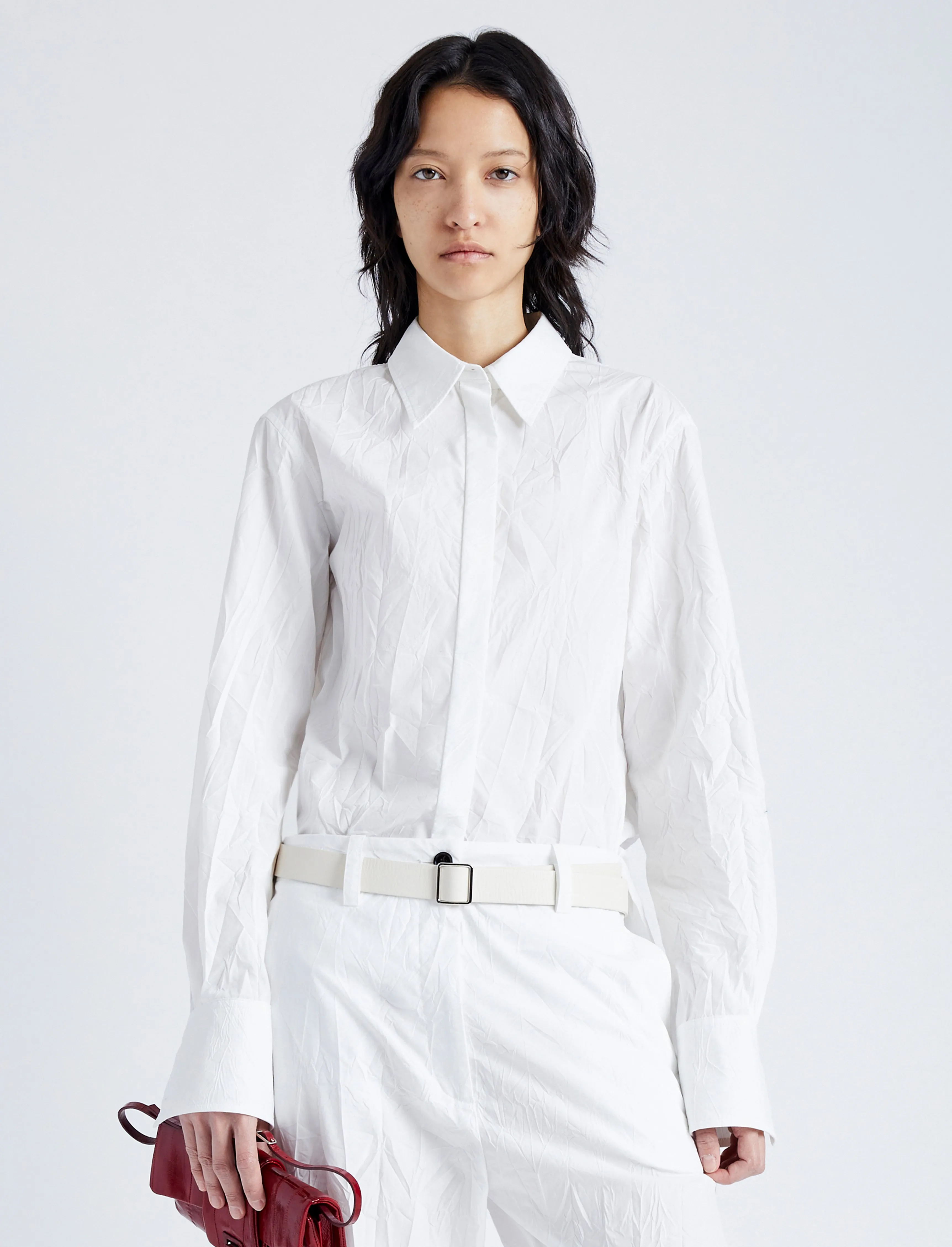 Allen Shirt in Crinkled Cotton Gabardine sold by Proenza Schouler product image thumbnail 2
