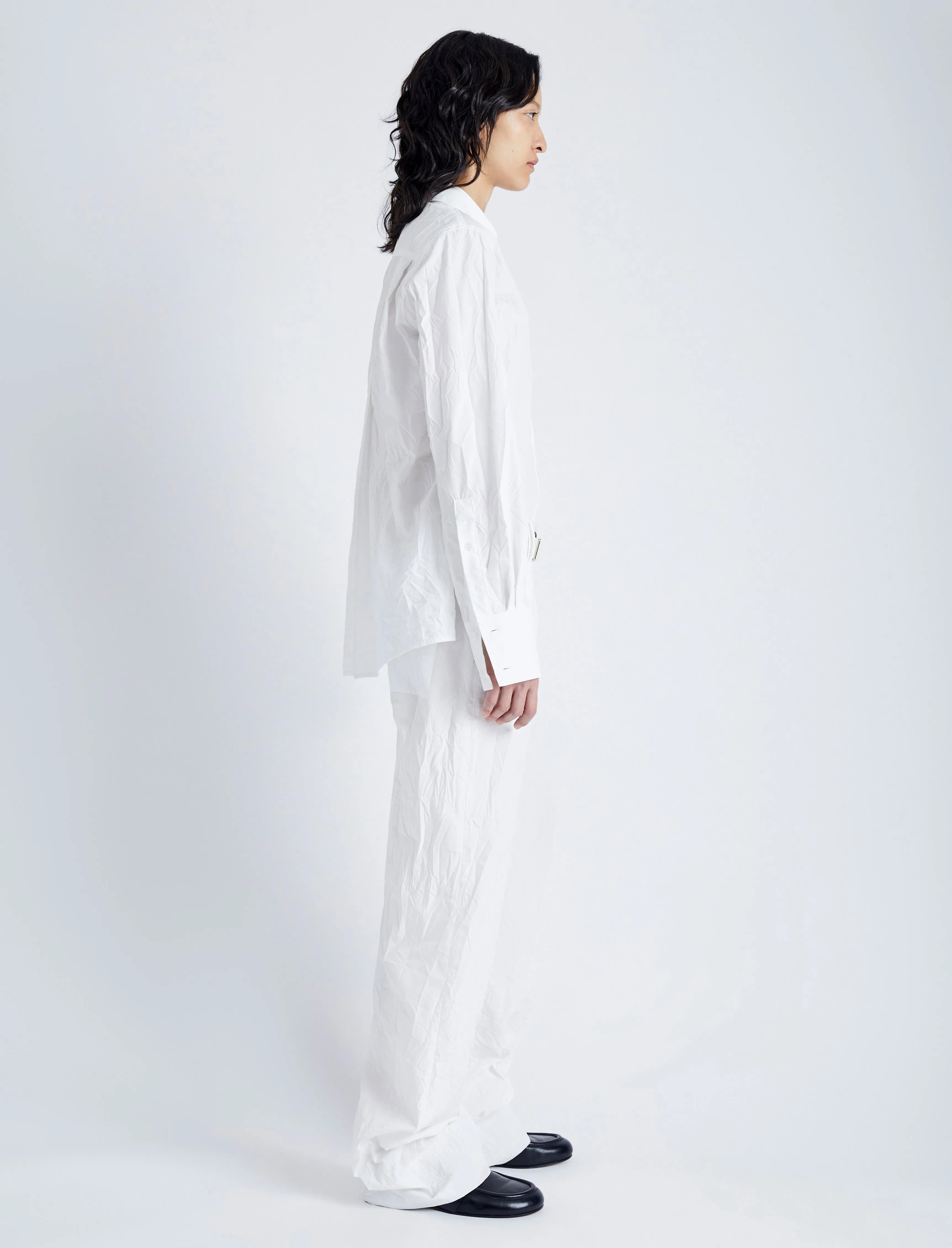 Allen Shirt in Crinkled Cotton Gabardine sold by Proenza Schouler product image thumbnail 4